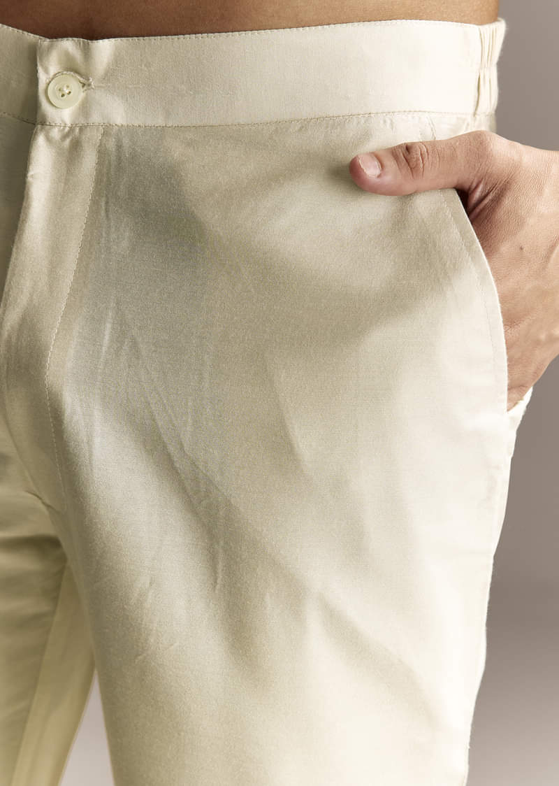 Grey Silk Kurta Set - Image 5