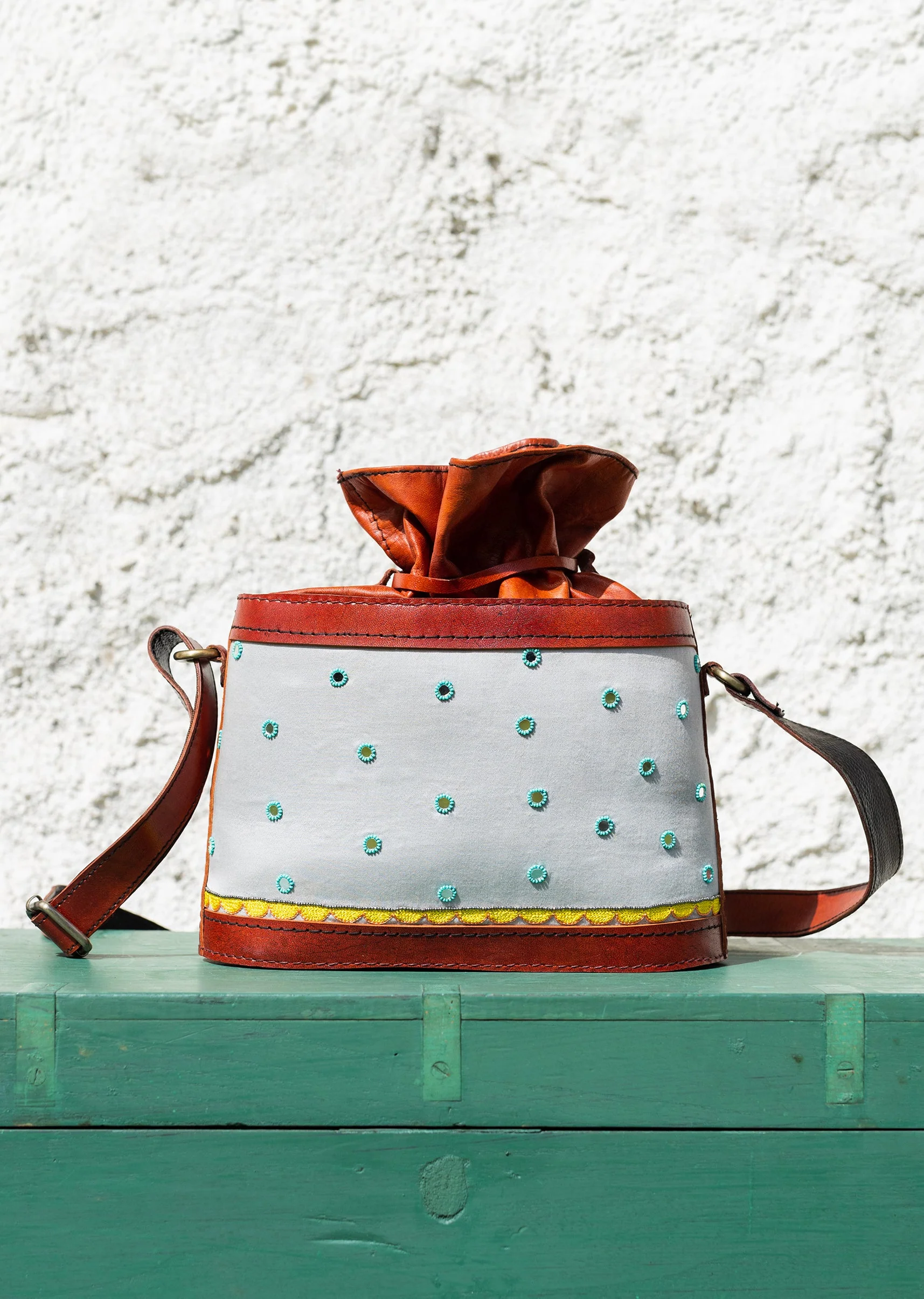 Handcrafted hand embroidered leather bags - Image 2