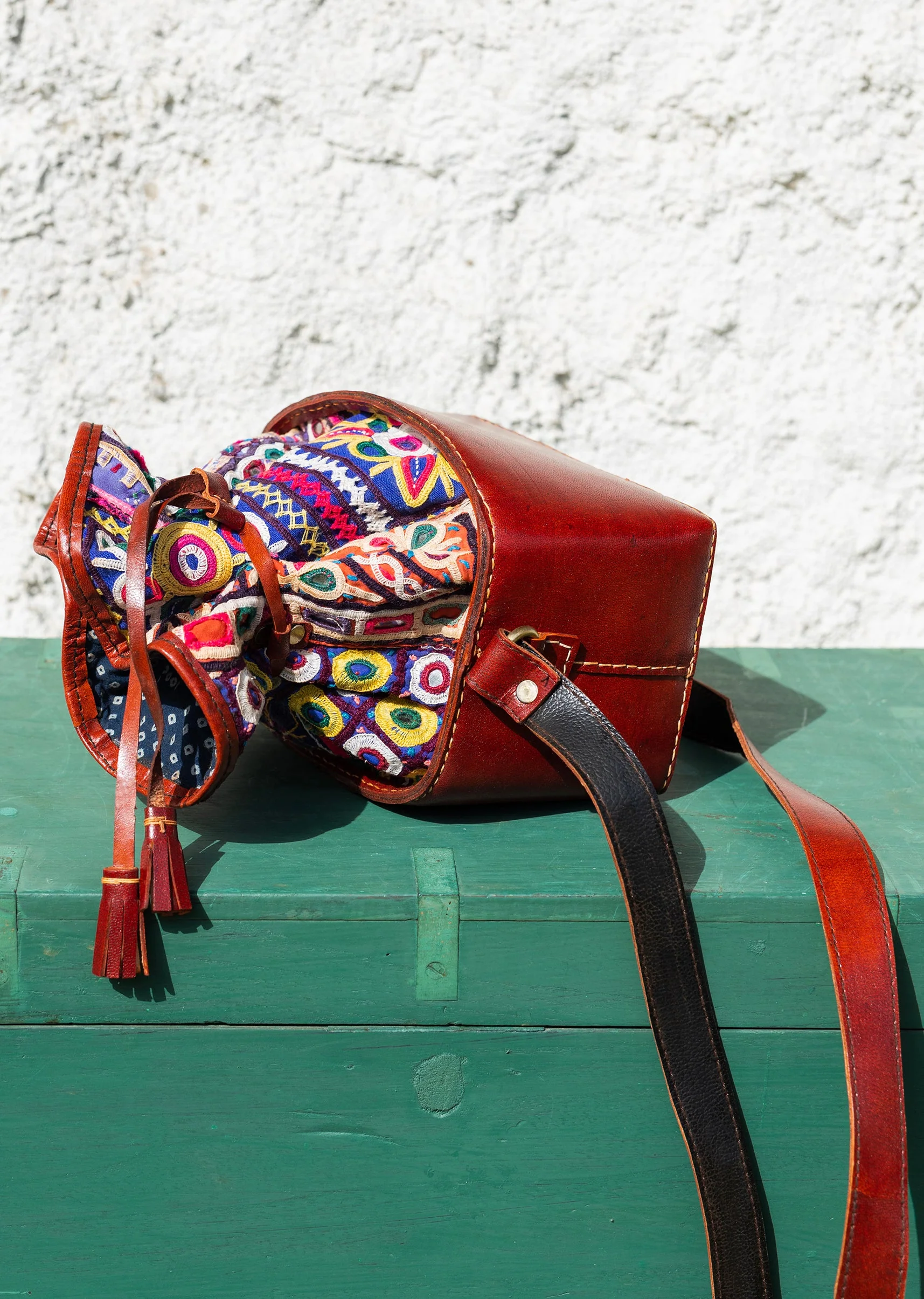 Handcrafted With Hand-Embroidered Leather Bag - Image 5