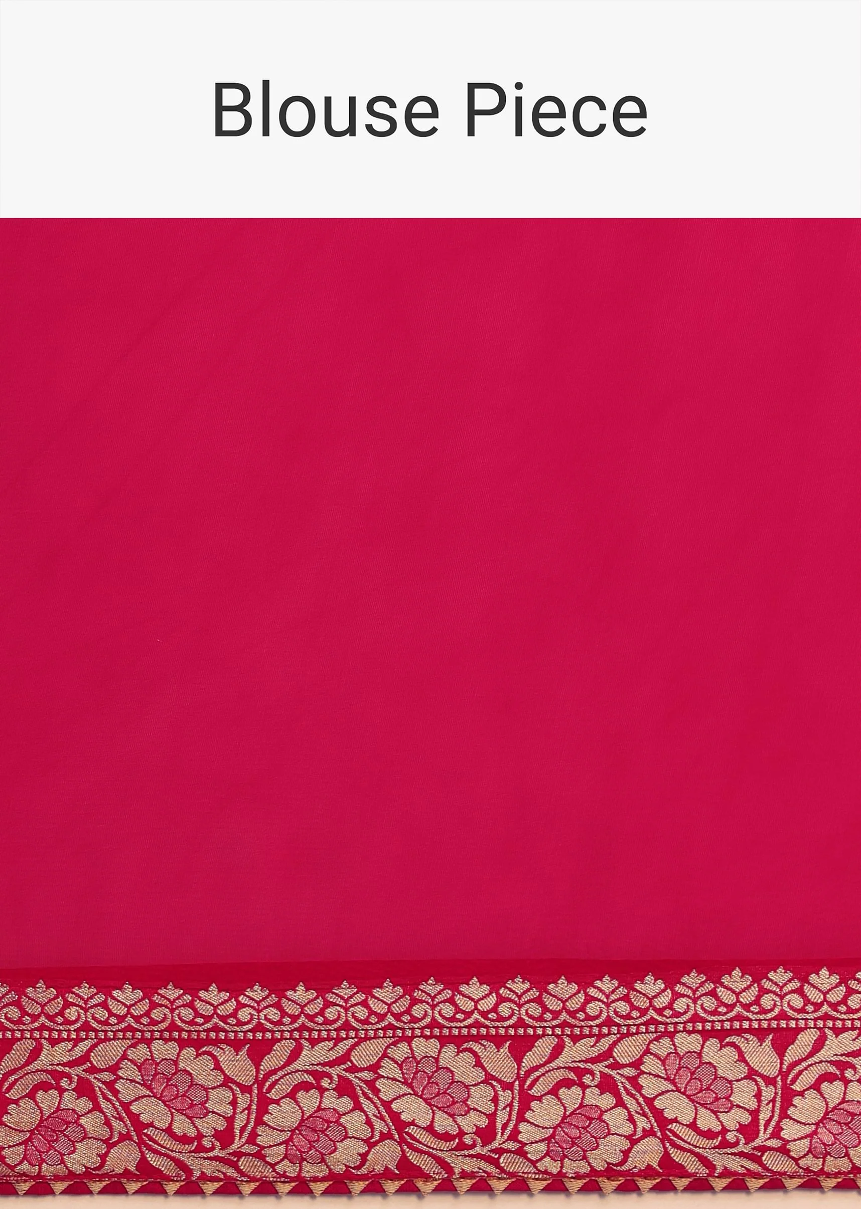 Hot Pink Woven Khadi Georgette Saree With Unstitched Blouse - Image 10