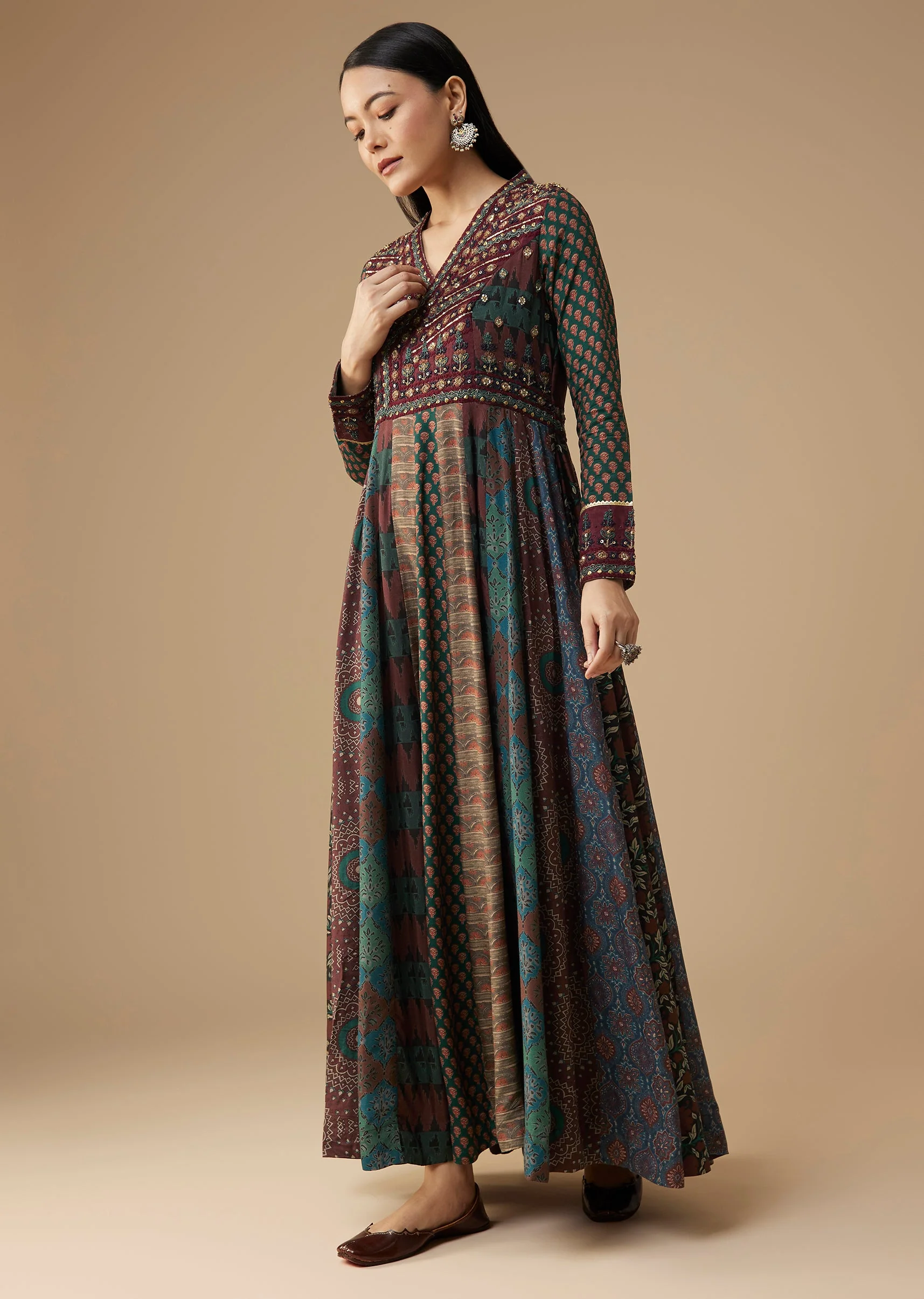 Indigo Embroidered Anarkali Suit - Image 3