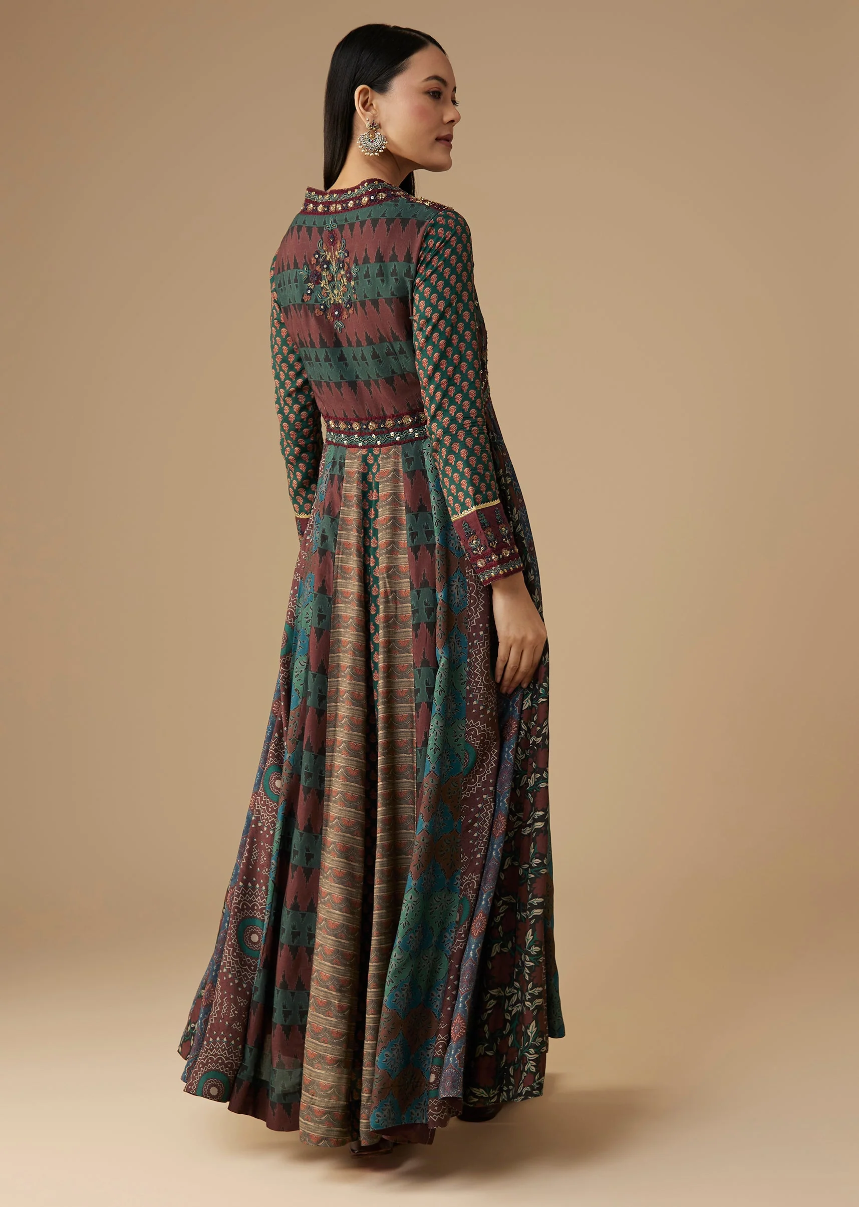 Indigo Embroidered Anarkali Suit - Image 5