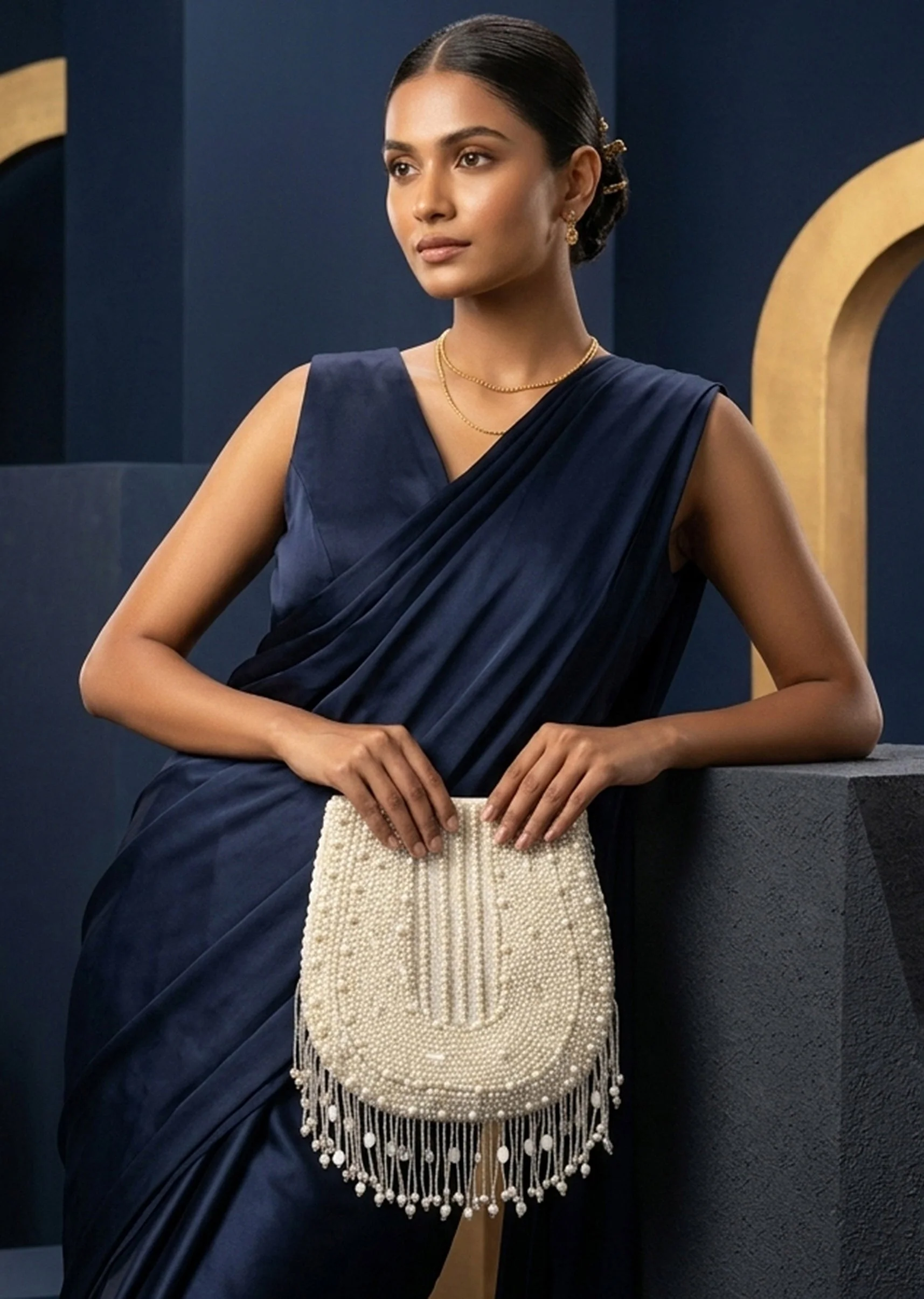 Ivory Pearl Festive Potli Bag - Image 3