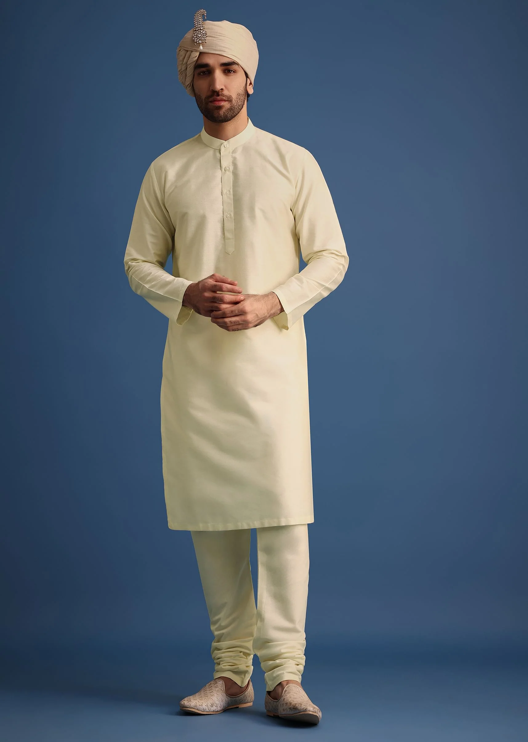 Ivory Zari Embroidered Sherwani Suit - Image 7