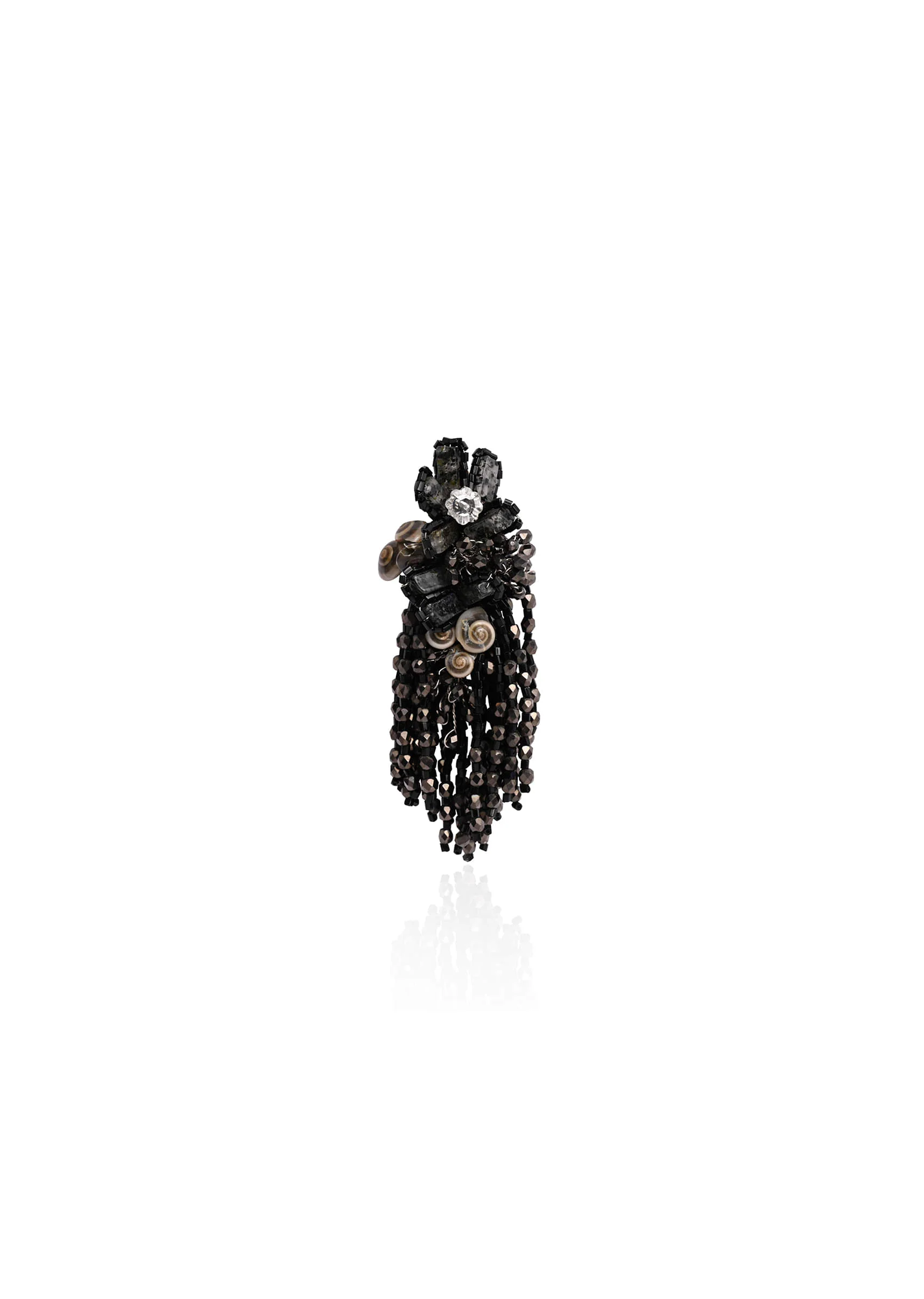 Jet Black Black Anti Tarnish Cocktail Statement Earrings - Image 4
