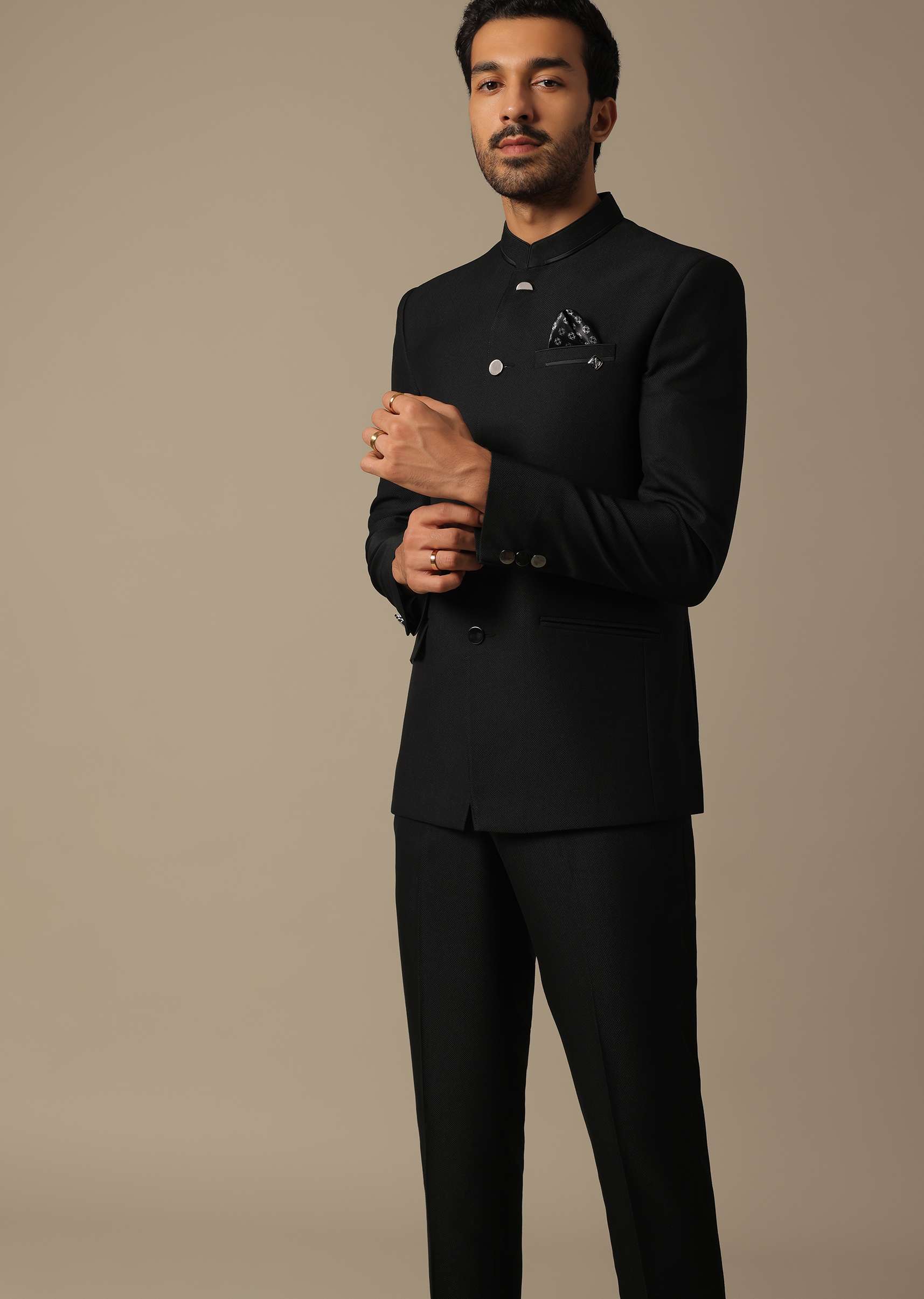 Jodhpuri Suit in Black - Image 4