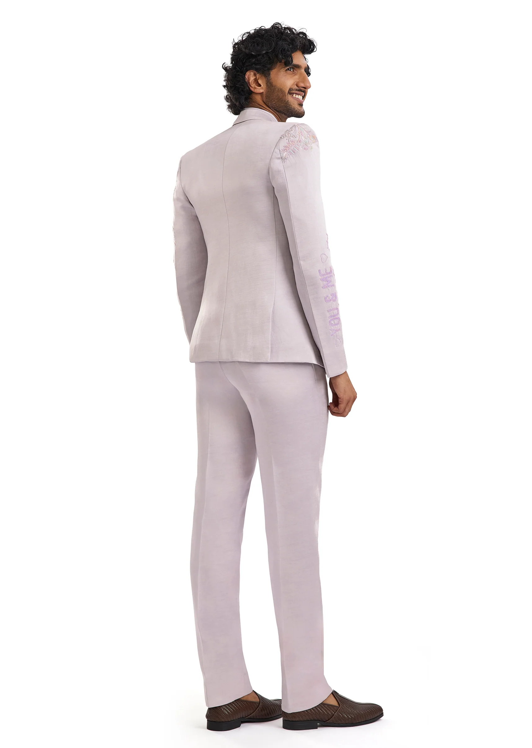 Lavender Embroidered Blazer Set - Image 5