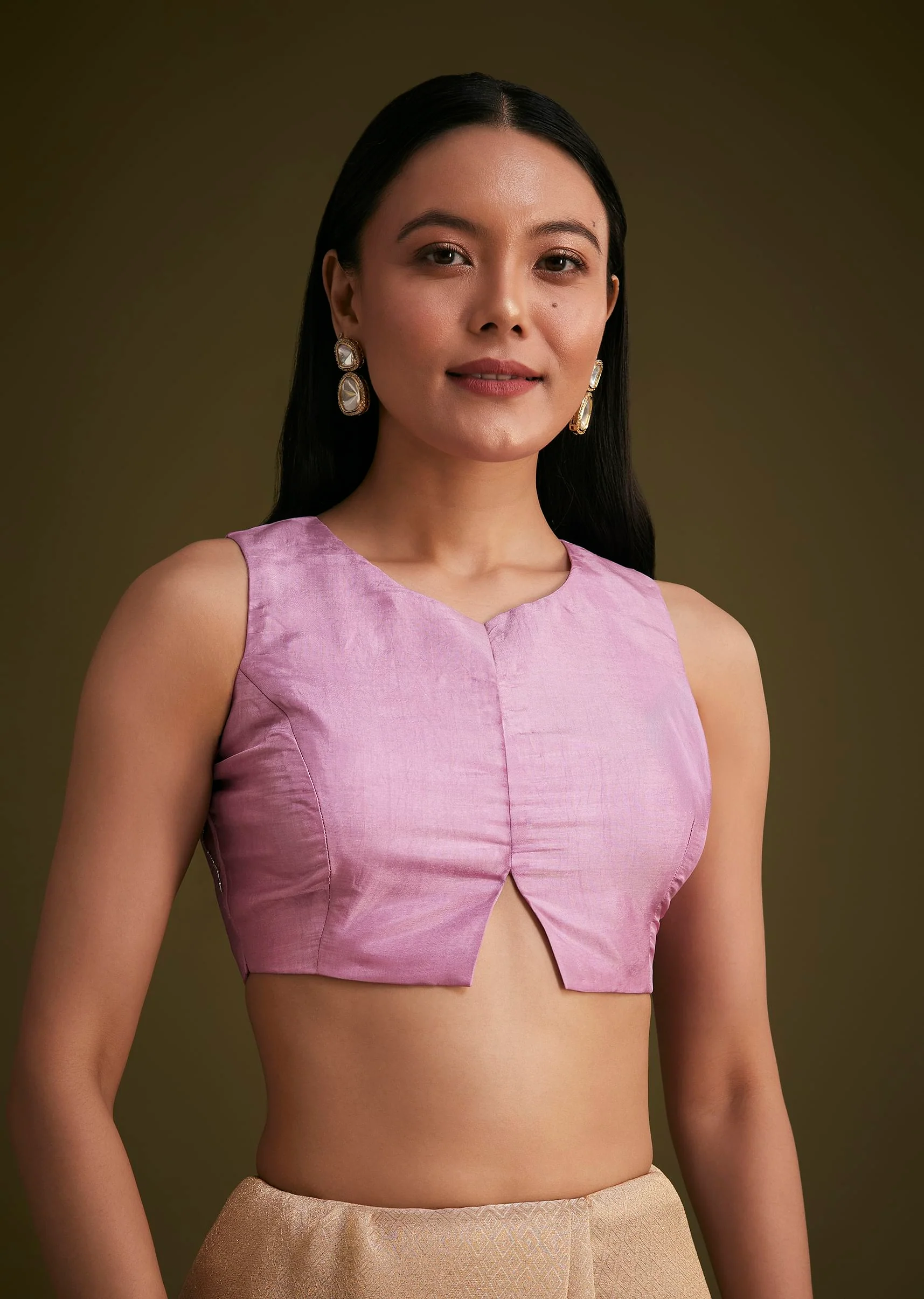 lavender Ombre Jacquard Saree - Image 7