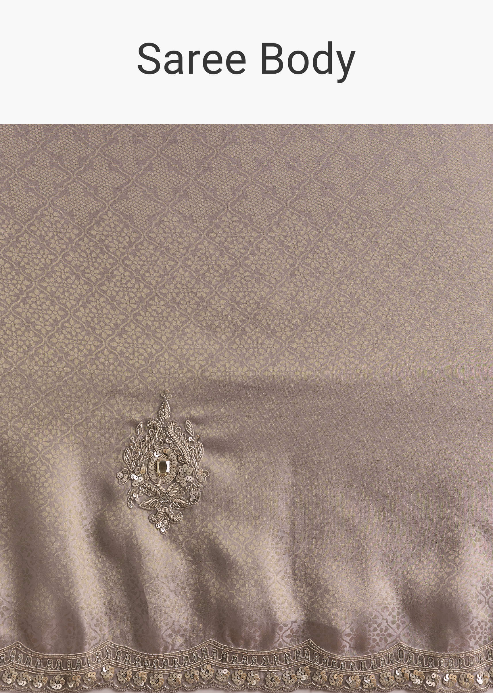 Lavender Satin Saree With Sequin And Bead Embroidery - Image 9
