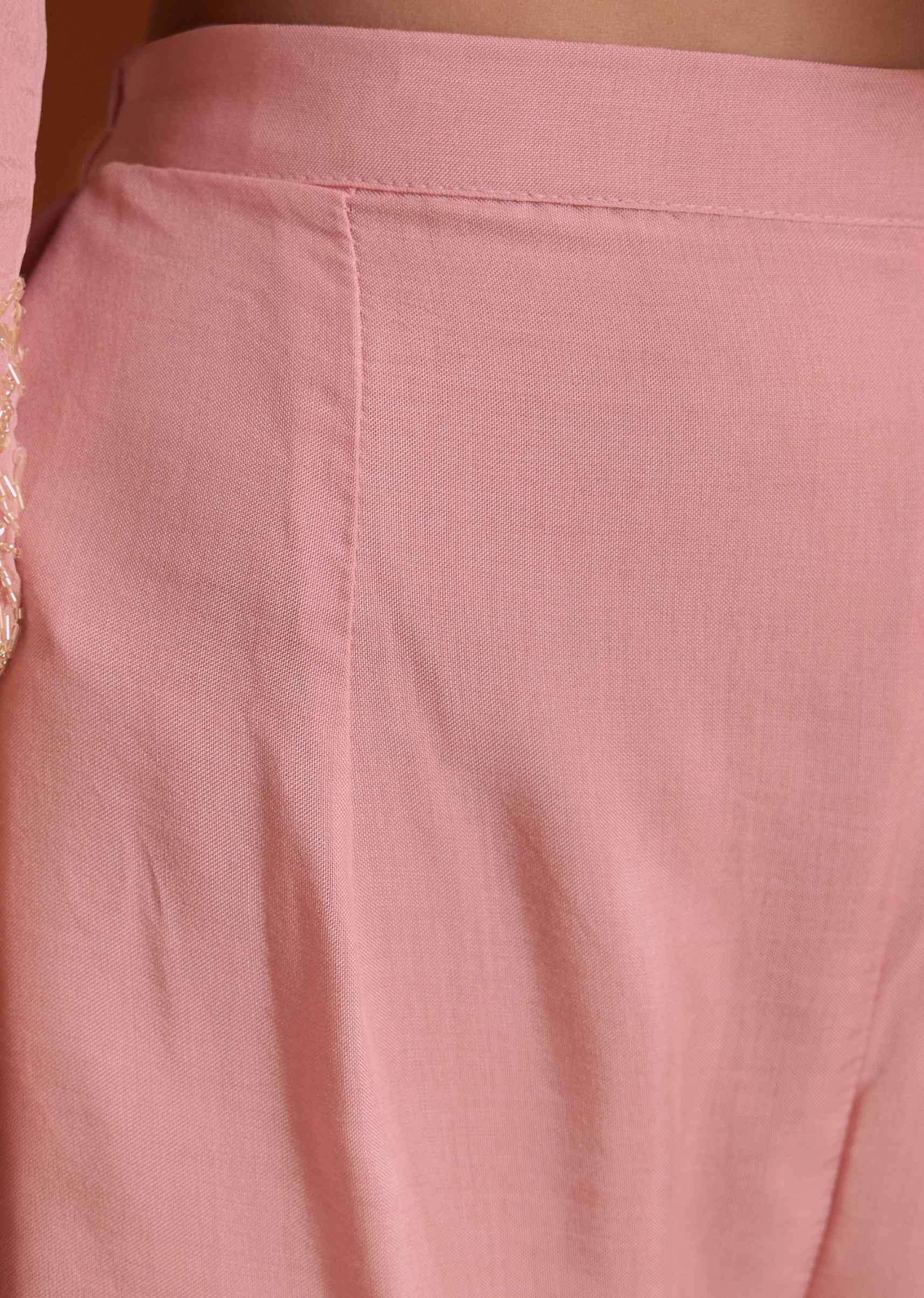 Light Pink Chinon Anarkali Suit With Cut Dana And Beads Work - Image 6
