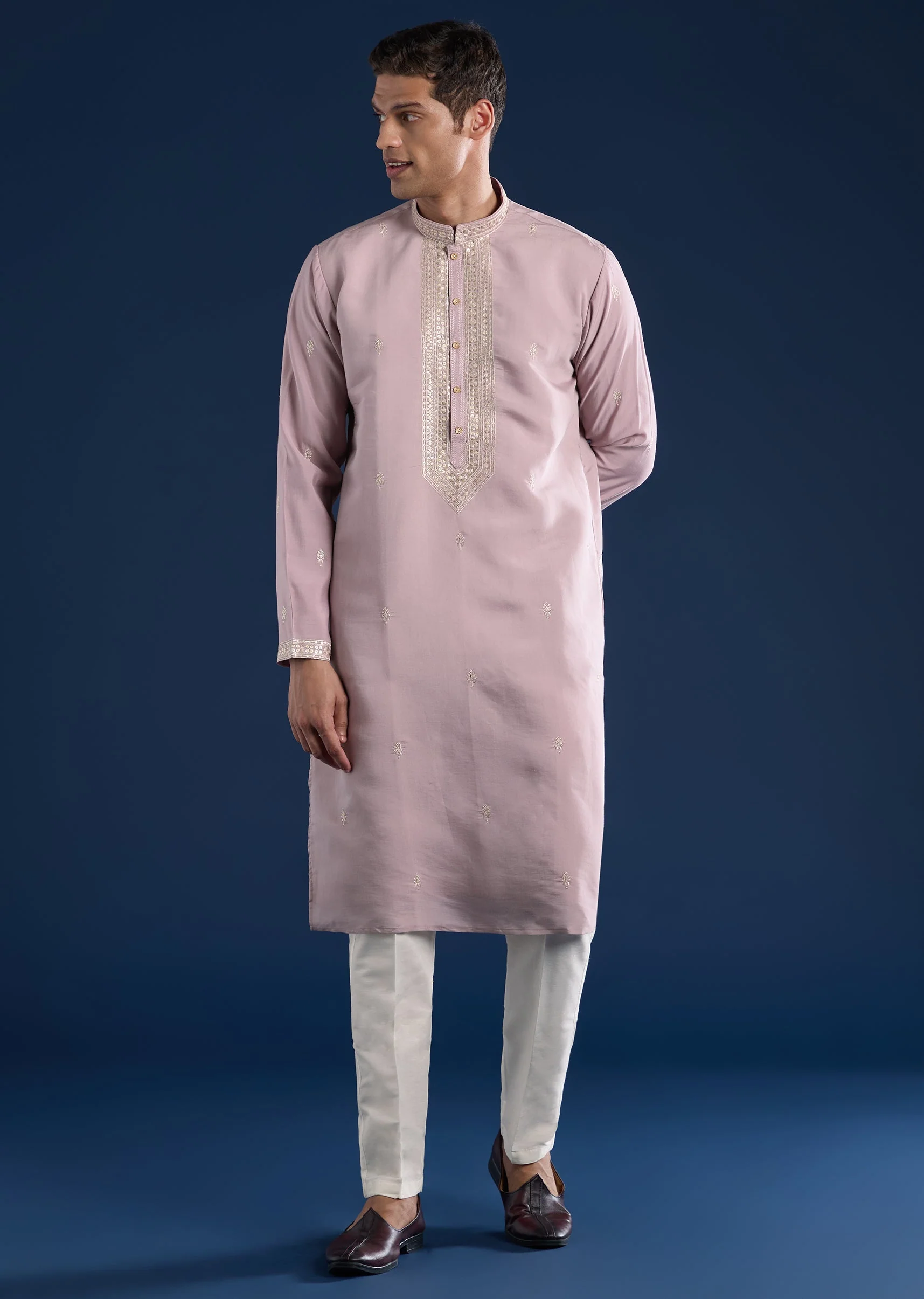 Lilac Sequin Detail Kurta Set - Image 4