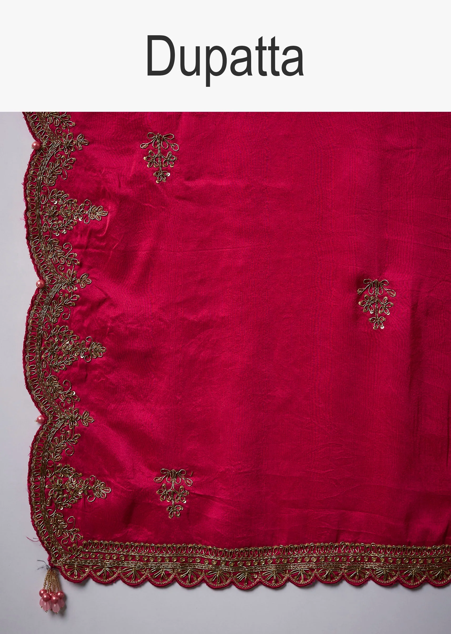 Magenta Embroidered Jacquard Border Saree with Unstitched Blouse - Image 10