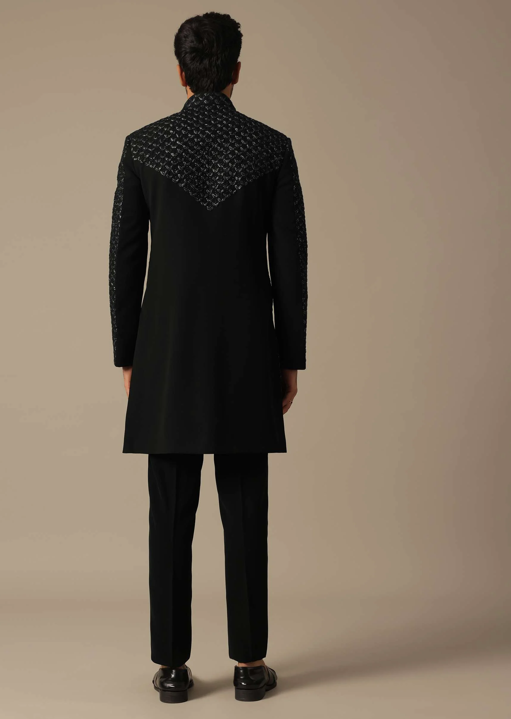 Majestic Black Sherwani Ensemble - Image 5
