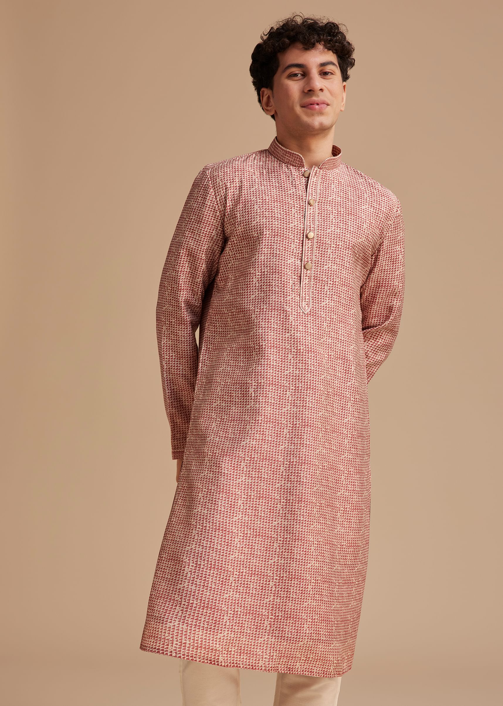 Maroon Muslin Abstract Printed Kurta Set - Image 3
