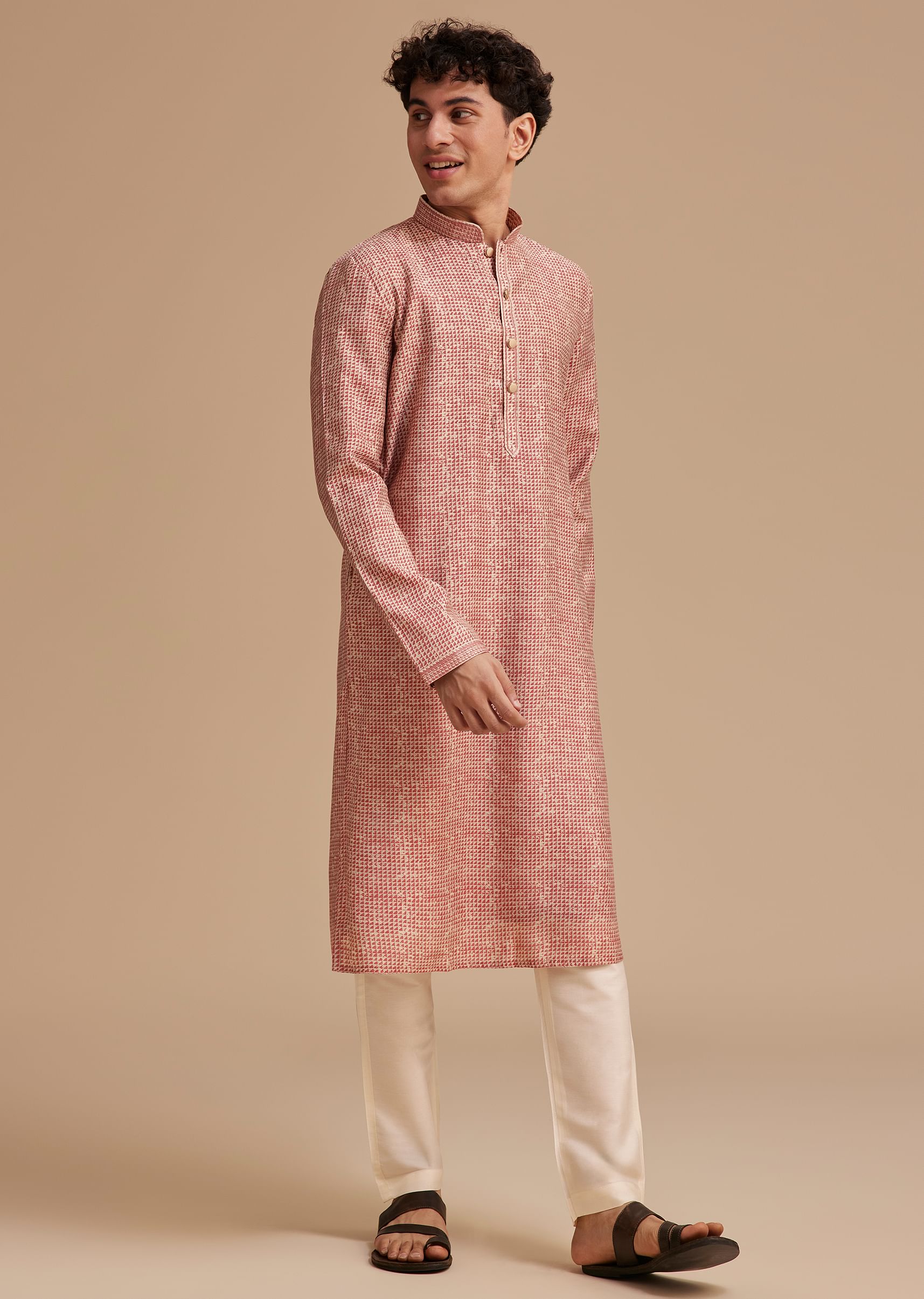 Maroon Muslin Abstract Printed Kurta Set - Image 4