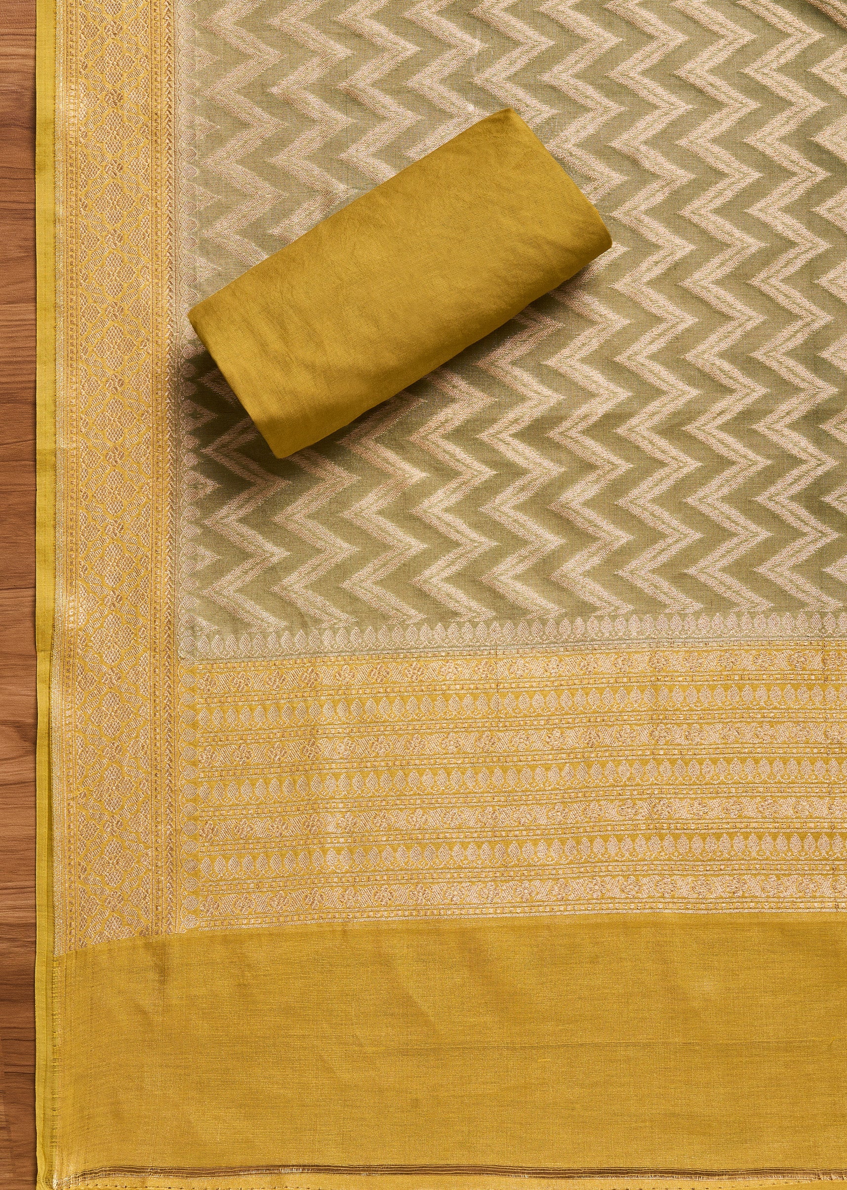 Mehendi Green Chanderi Suit - Image 4