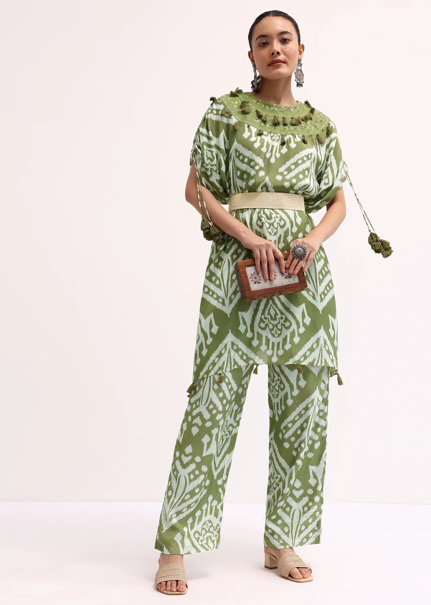 Mehendi Green Printed Cotton Kurta Pant - Image 3