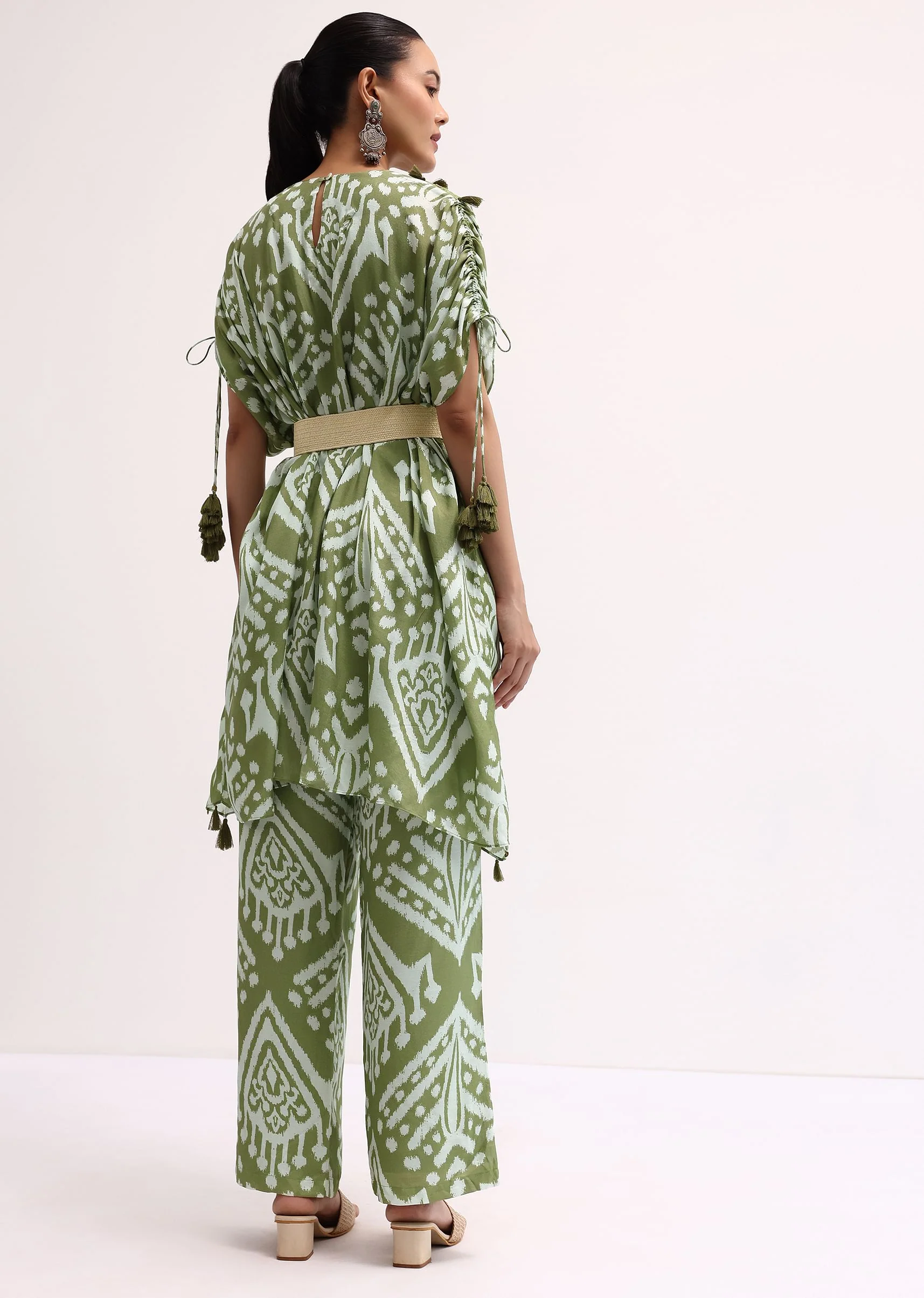 Mehendi Green Printed Cotton Kurta Pant - Image 5
