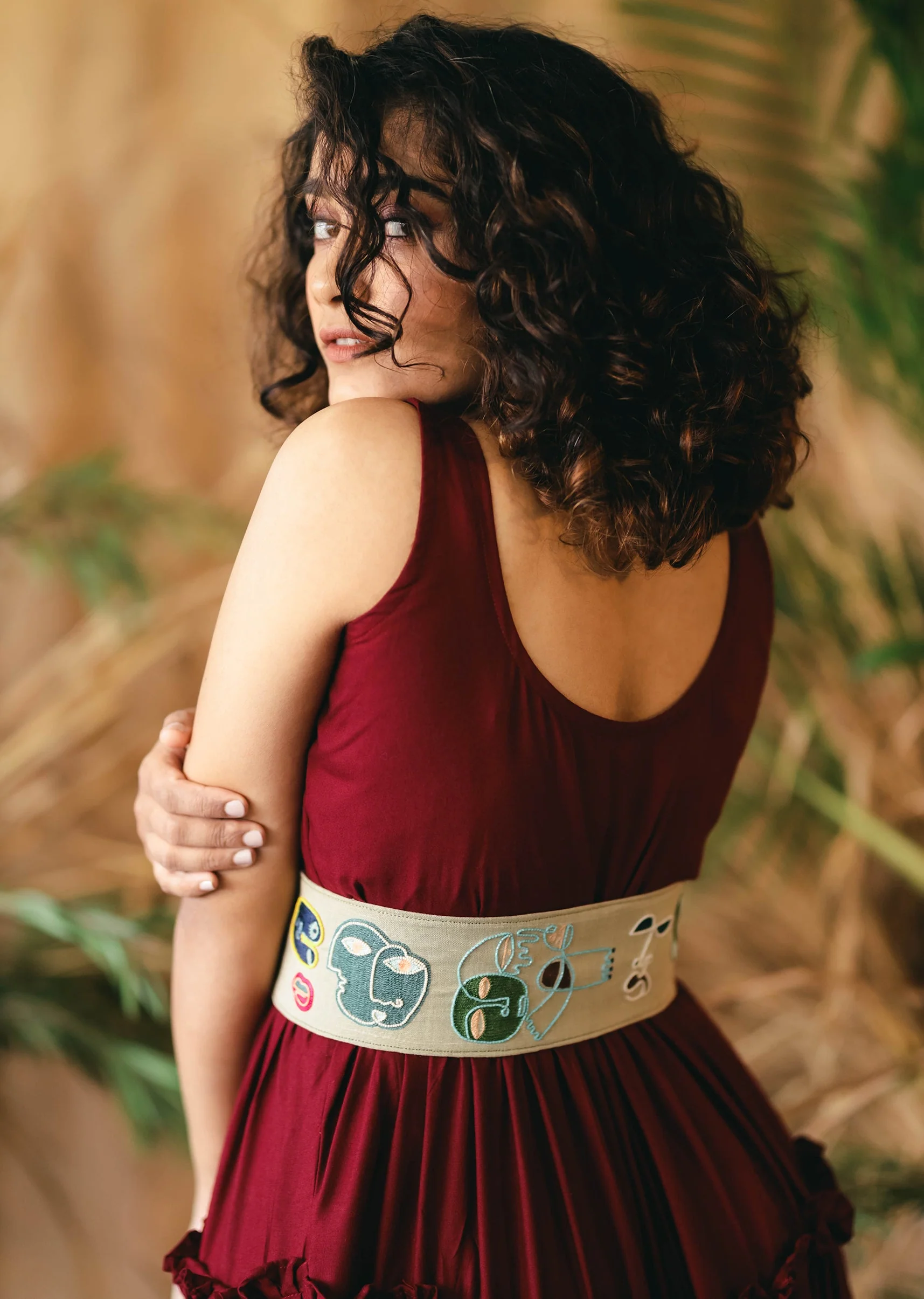 Multi Color Embroidered Waist Belt - Image 2