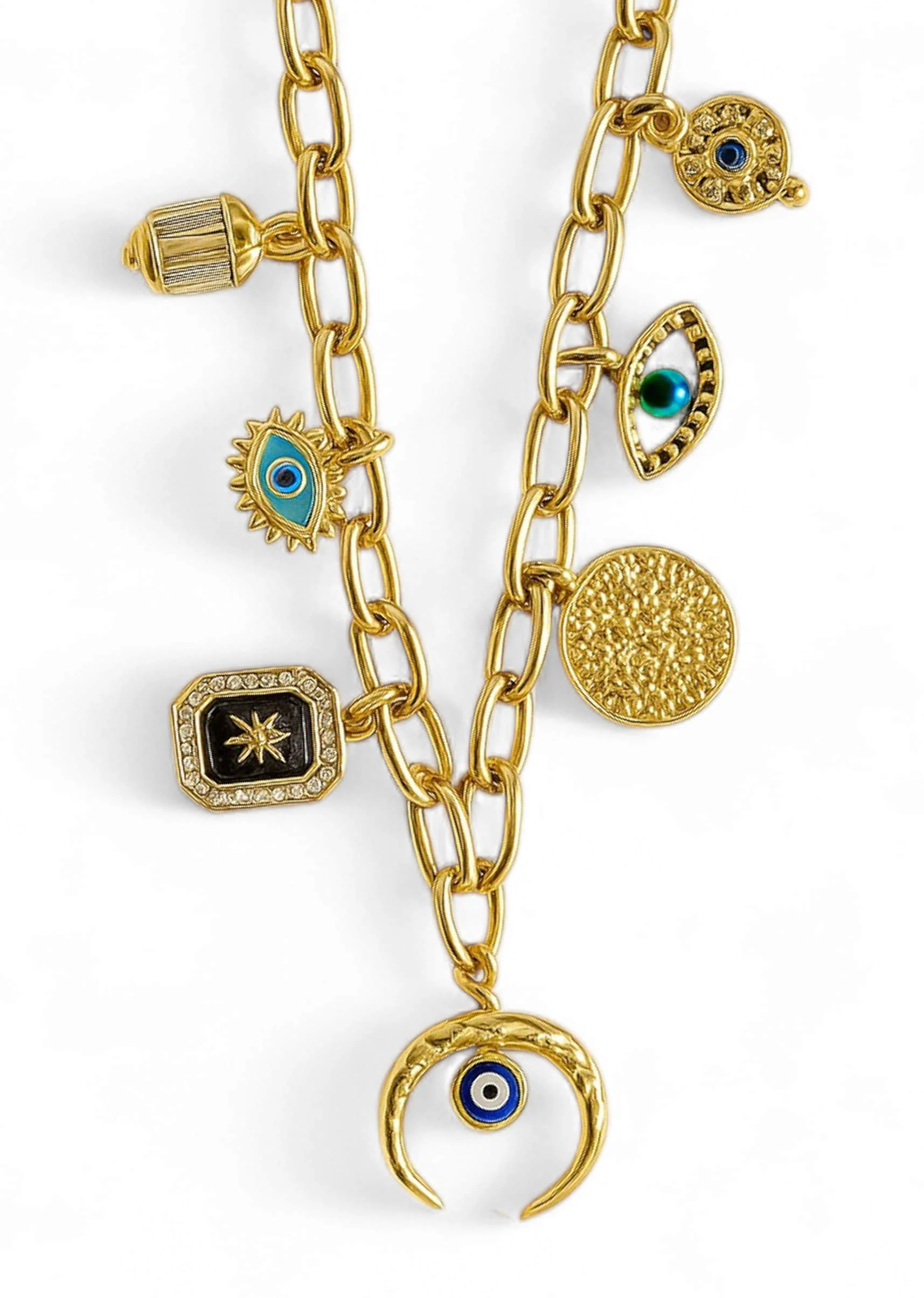 Multi Fusion Pendant Drop Stone Encrusted Necklace - Image 2