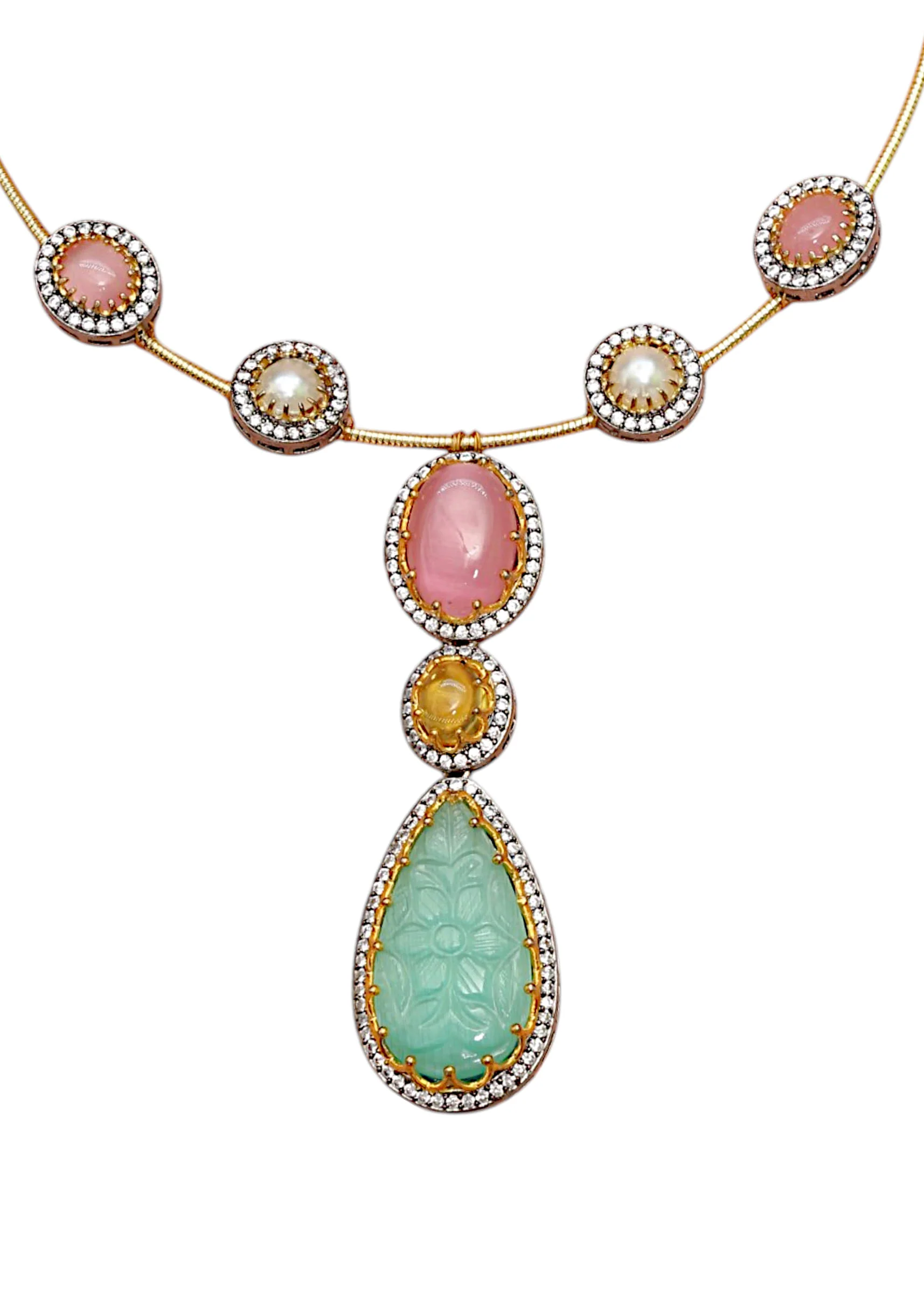 Multi Fusion Teardrop Pendant Necklace - Image 3