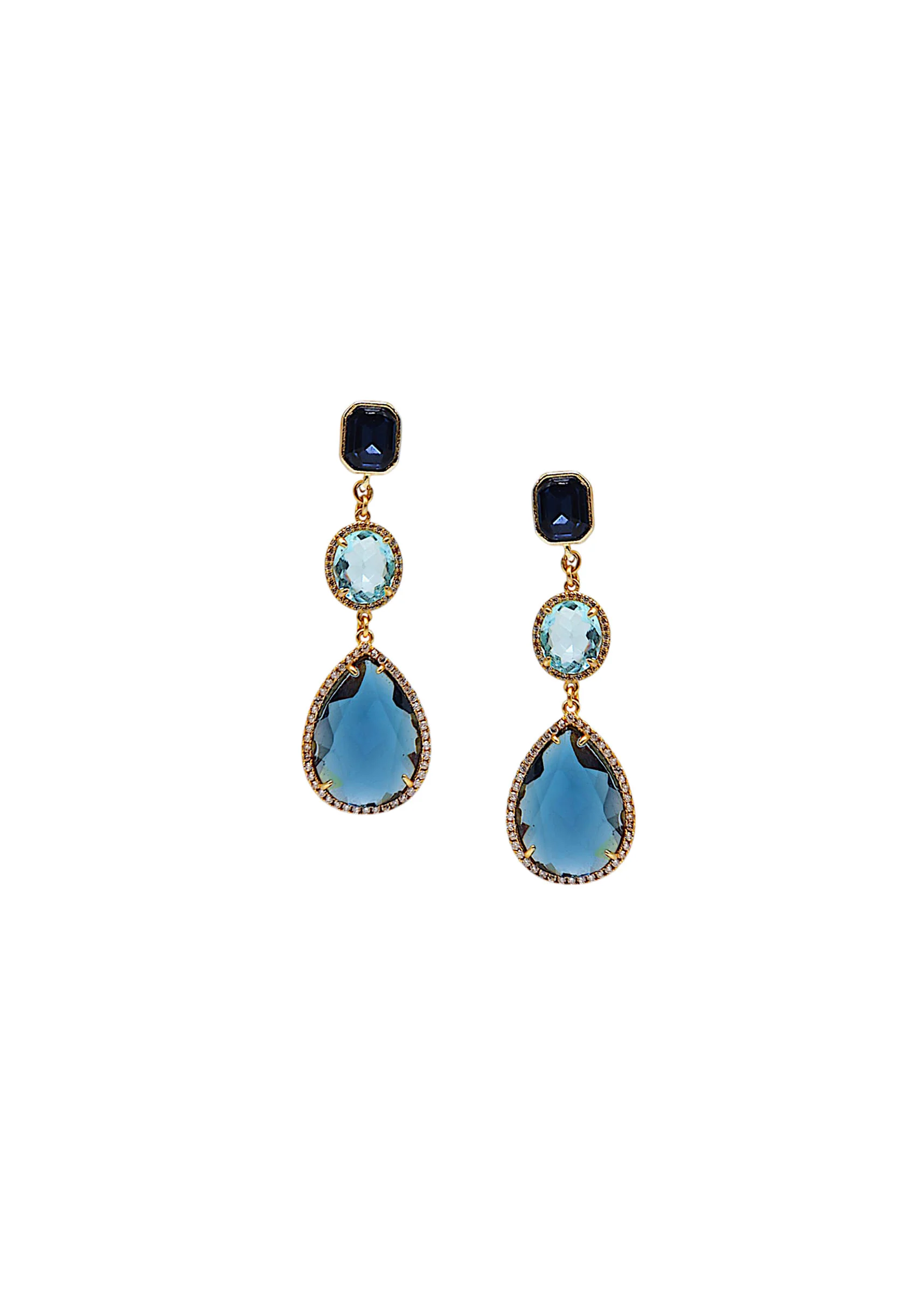 Multi Fusion Tiered Teardrop Earrings - Image 2