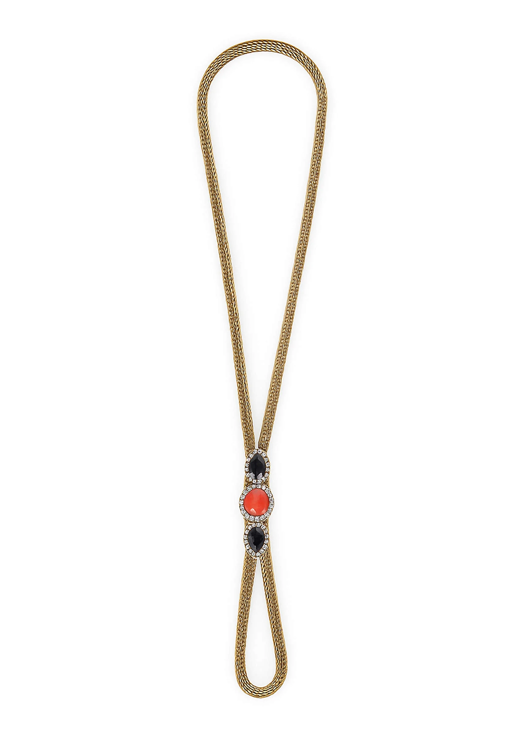 Multi Long Stone Drop Pendant Necklace - Image 2