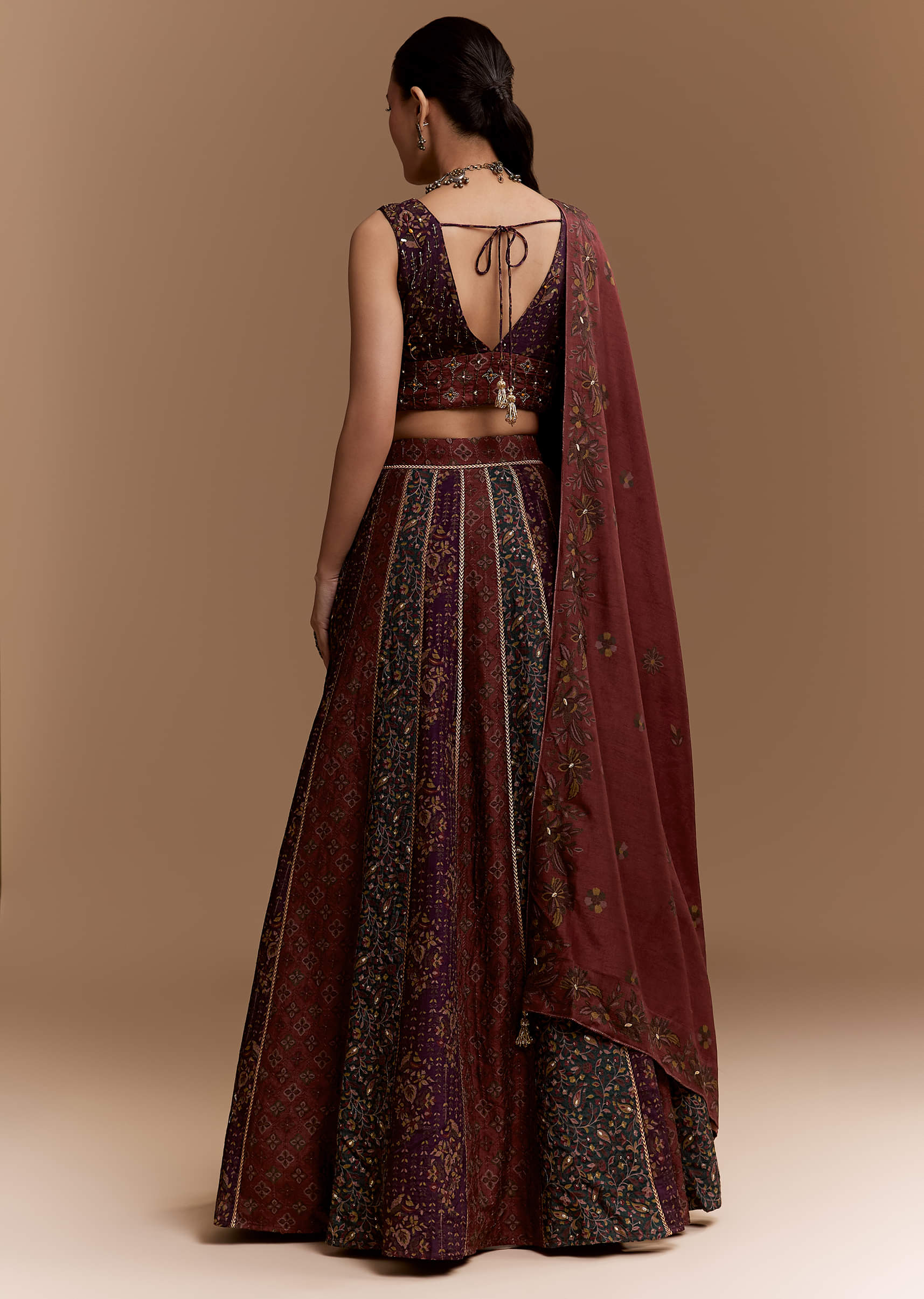 Multi Silk Bridesmaid Lehenga Set with Cutdana Embroidery - Image 2