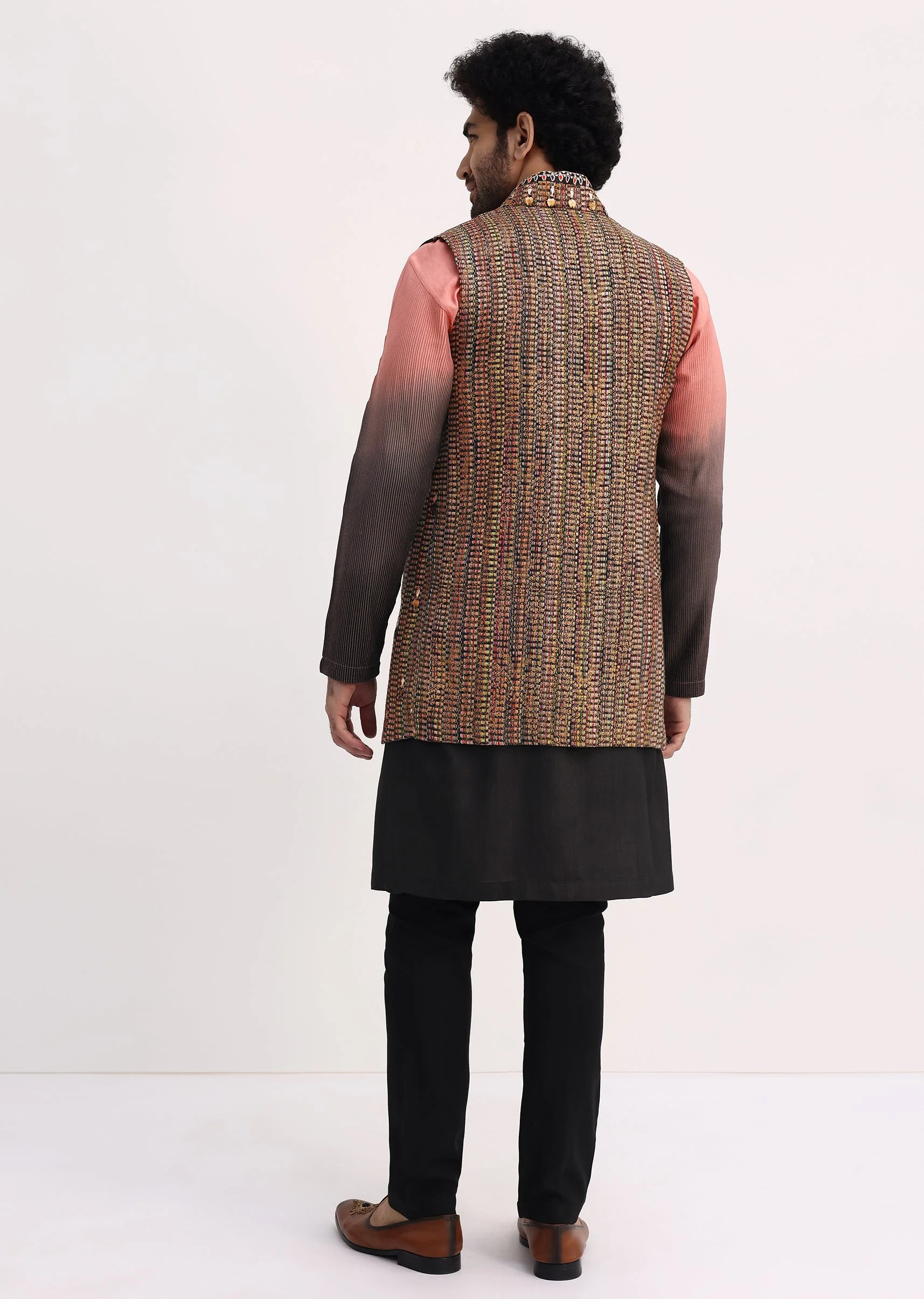 Multicolor Kurta With Resham Work On Jacket - Image 5