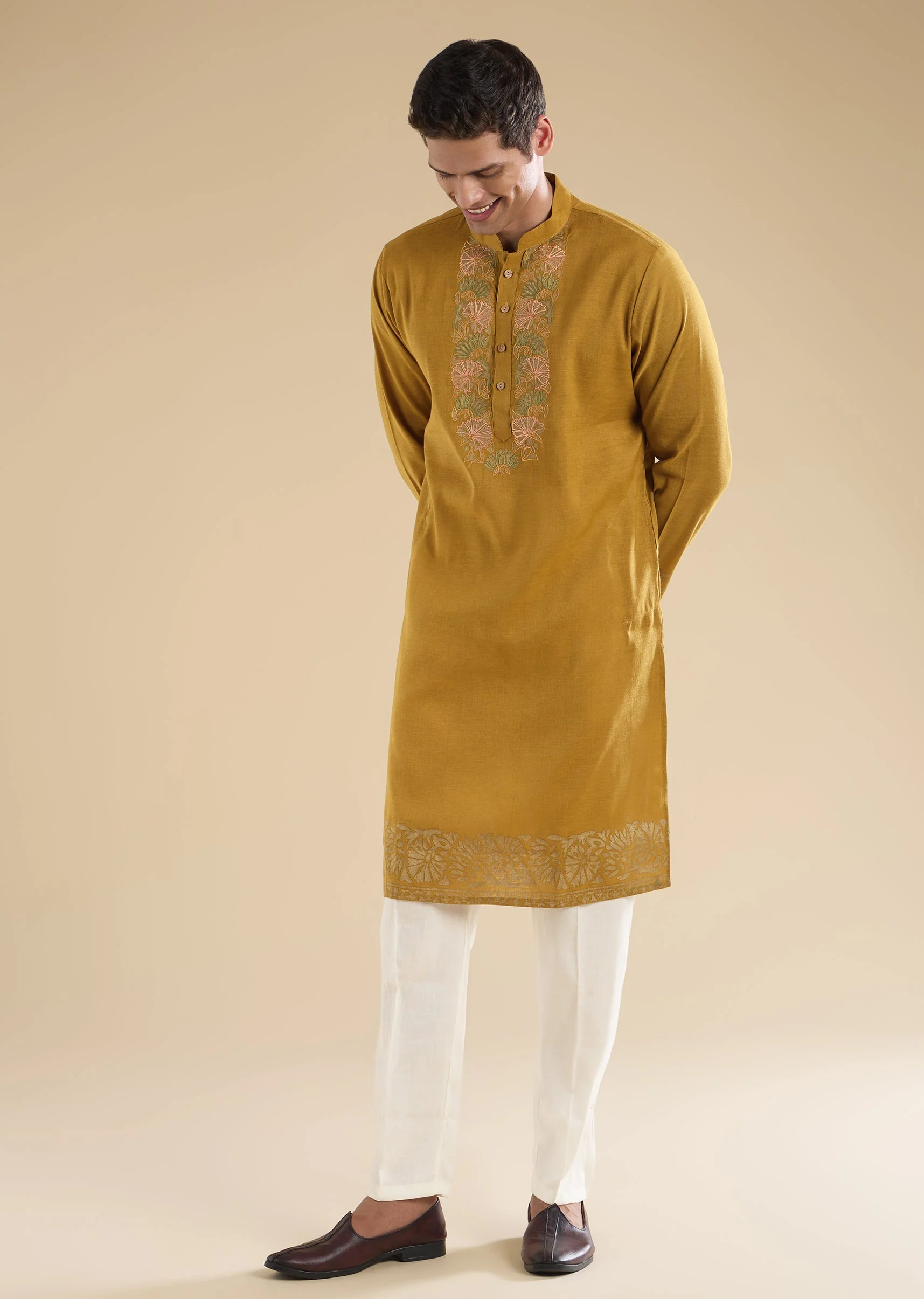 Mustard Yellow Casual Kurta Set - Image 3