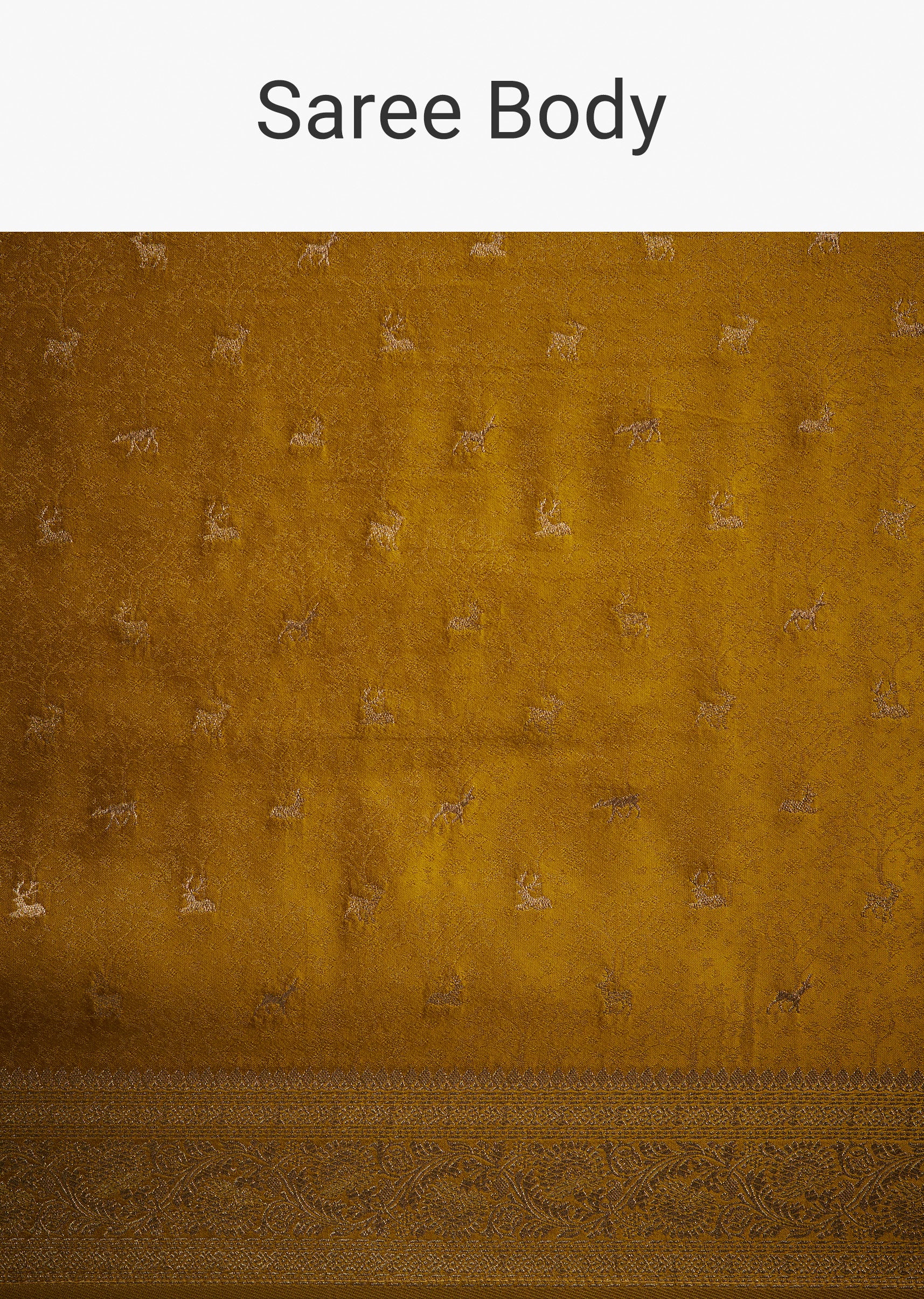 Mustard Yellow Dola Silk Saree With Woven Patterns - Image 10
