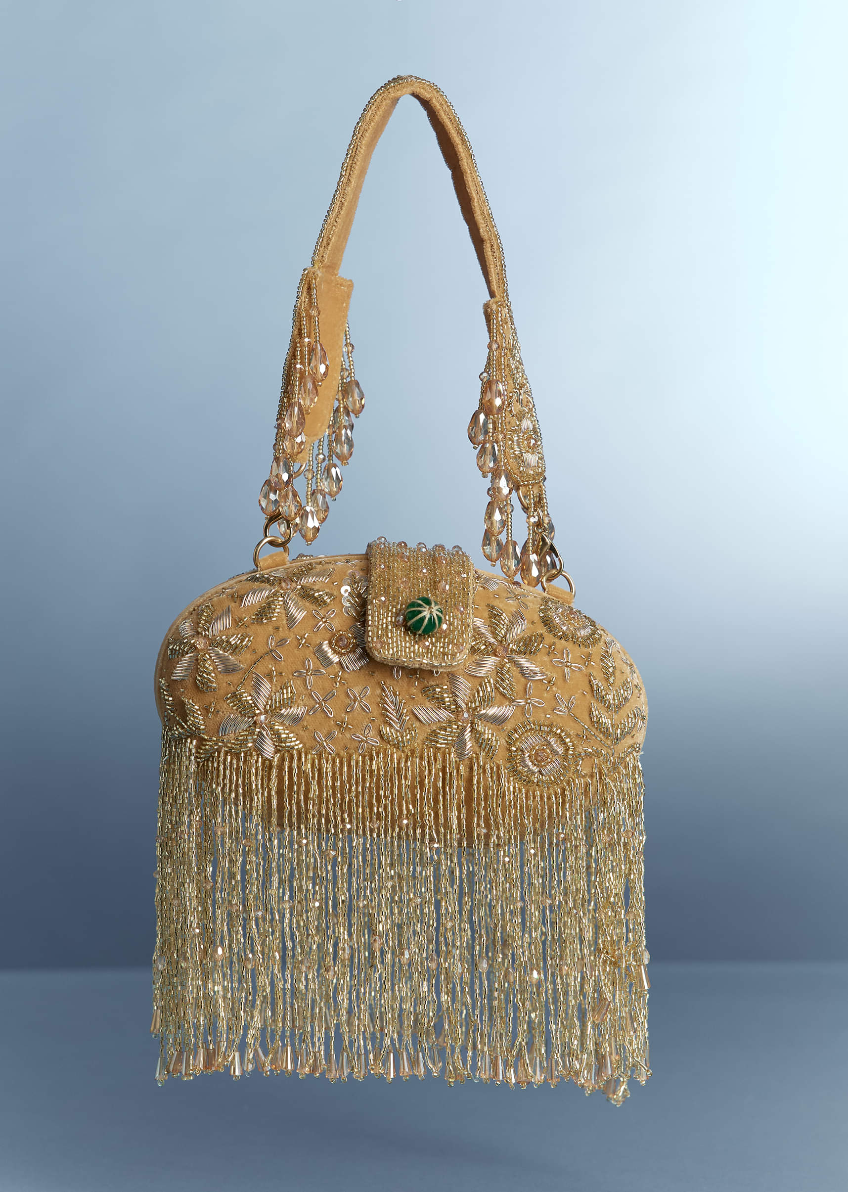 Mustard Yellow Potli With Tassel Detailing