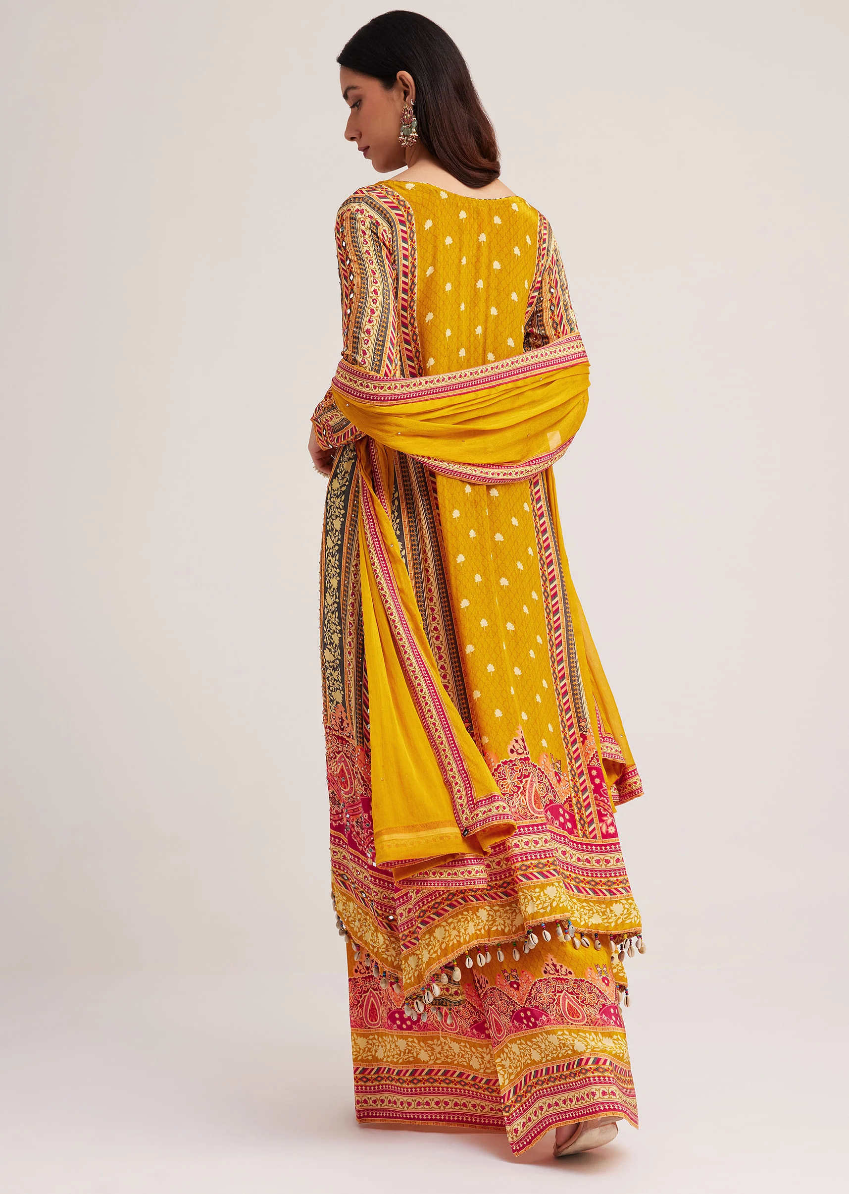 Mustard Yellow Printed Palazzo Set - Image 5