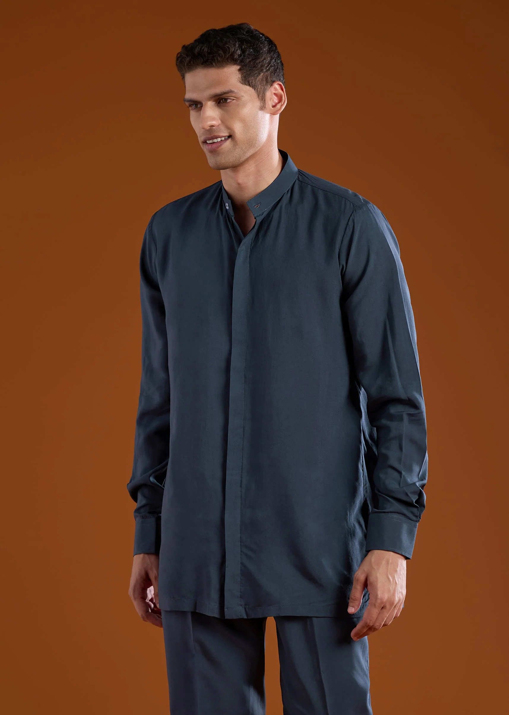 Navy Blue Zardozi Work Jodhpuri and Pant Set in Velvet - Image 6