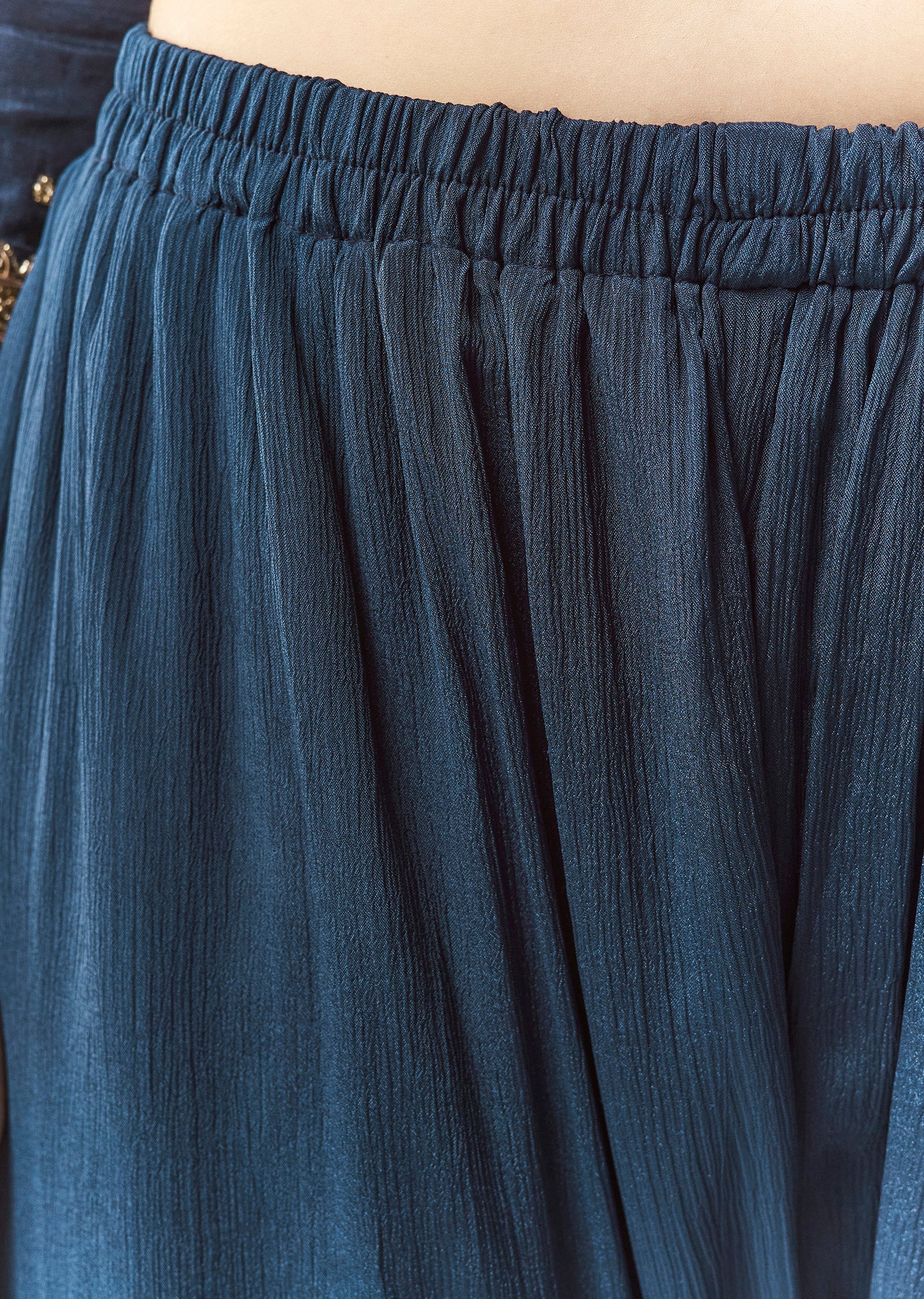 Navy Zardosi Kurta Sharara Set With Organza Dupatta - Image 6