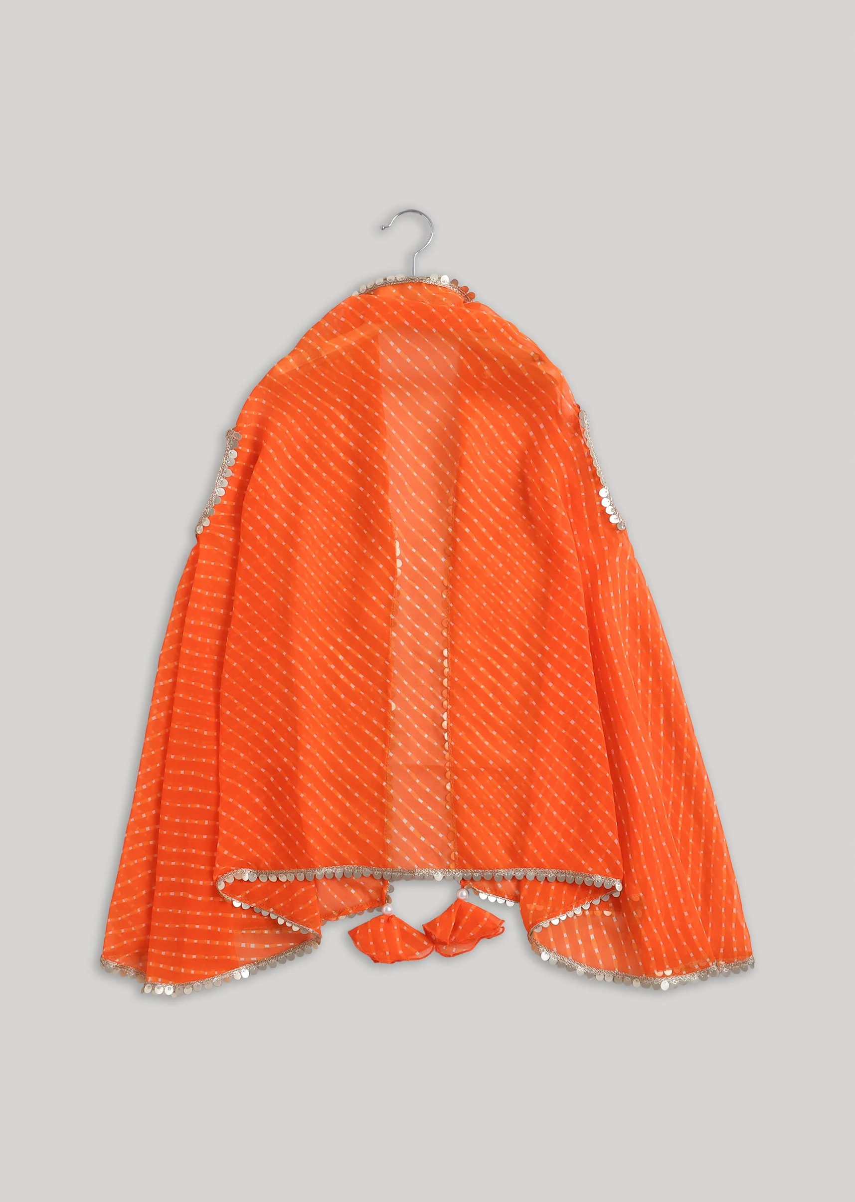 Orange Embroidered Salwar Kameez Set with Jacket - Image 3
