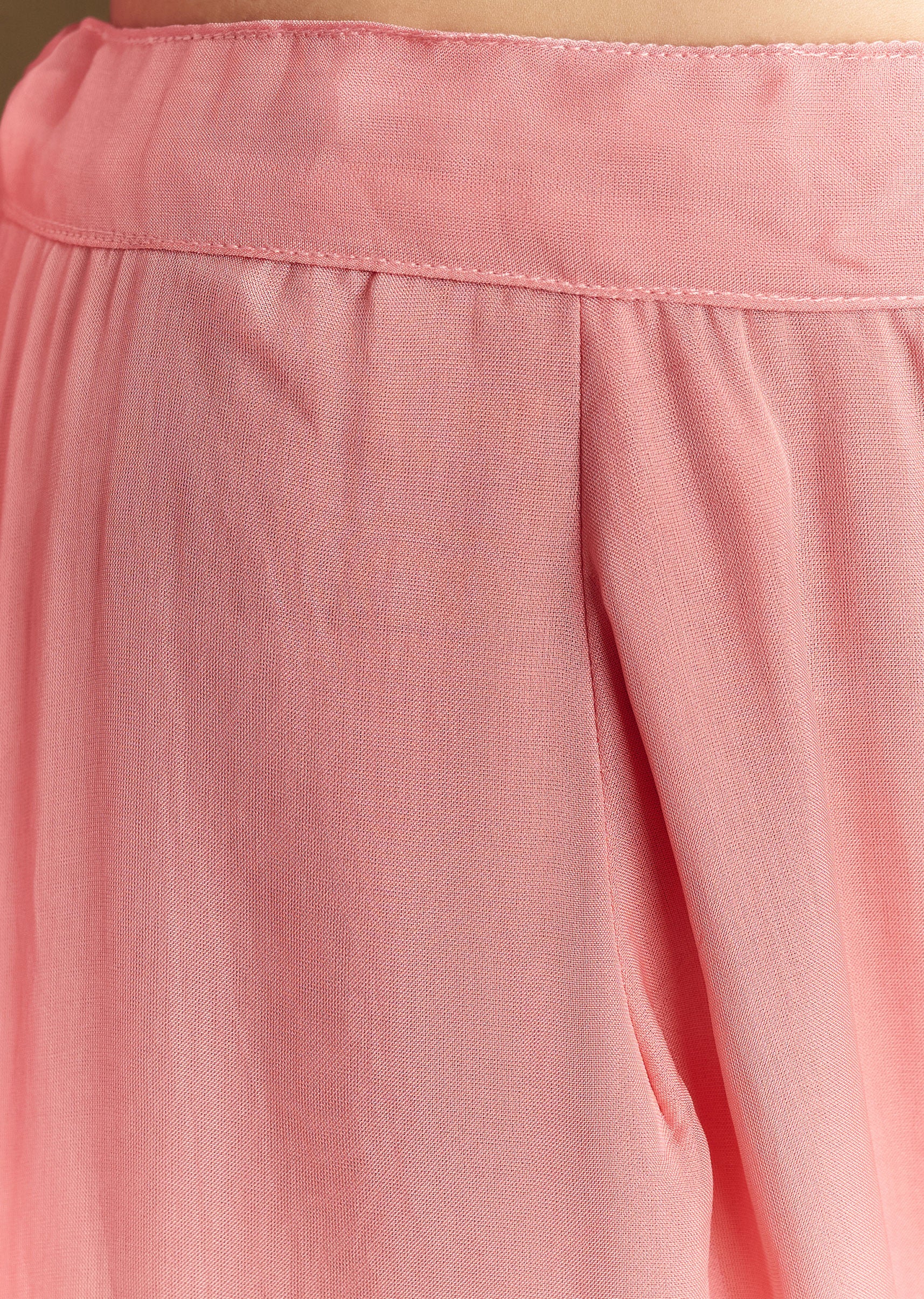 Pastel Pink Chanderi Sharara Suit With Cut Dana Sequins - Image 5