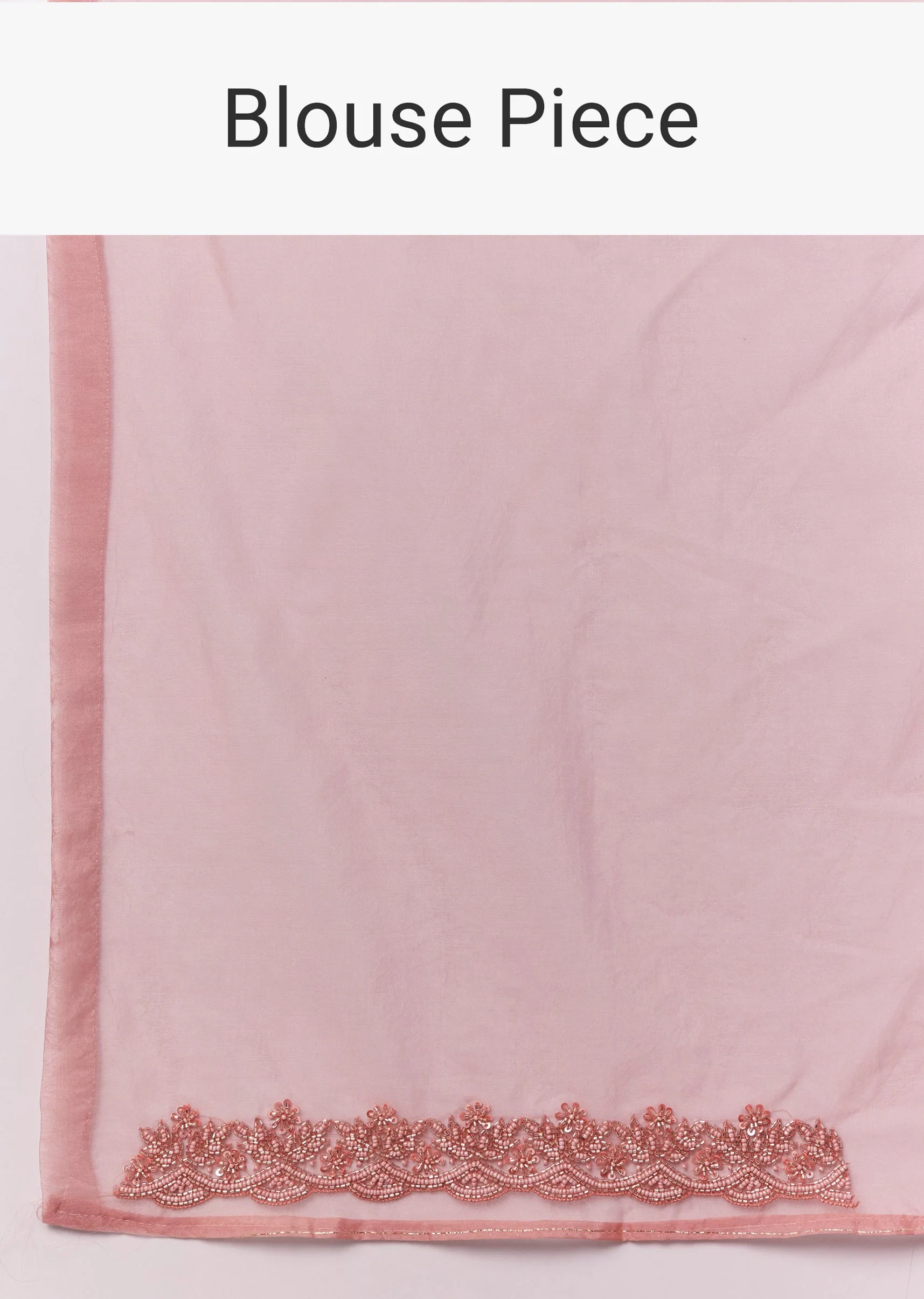 Peach Organza Saree With Scallop Border And Butti Embroidery - Image 10