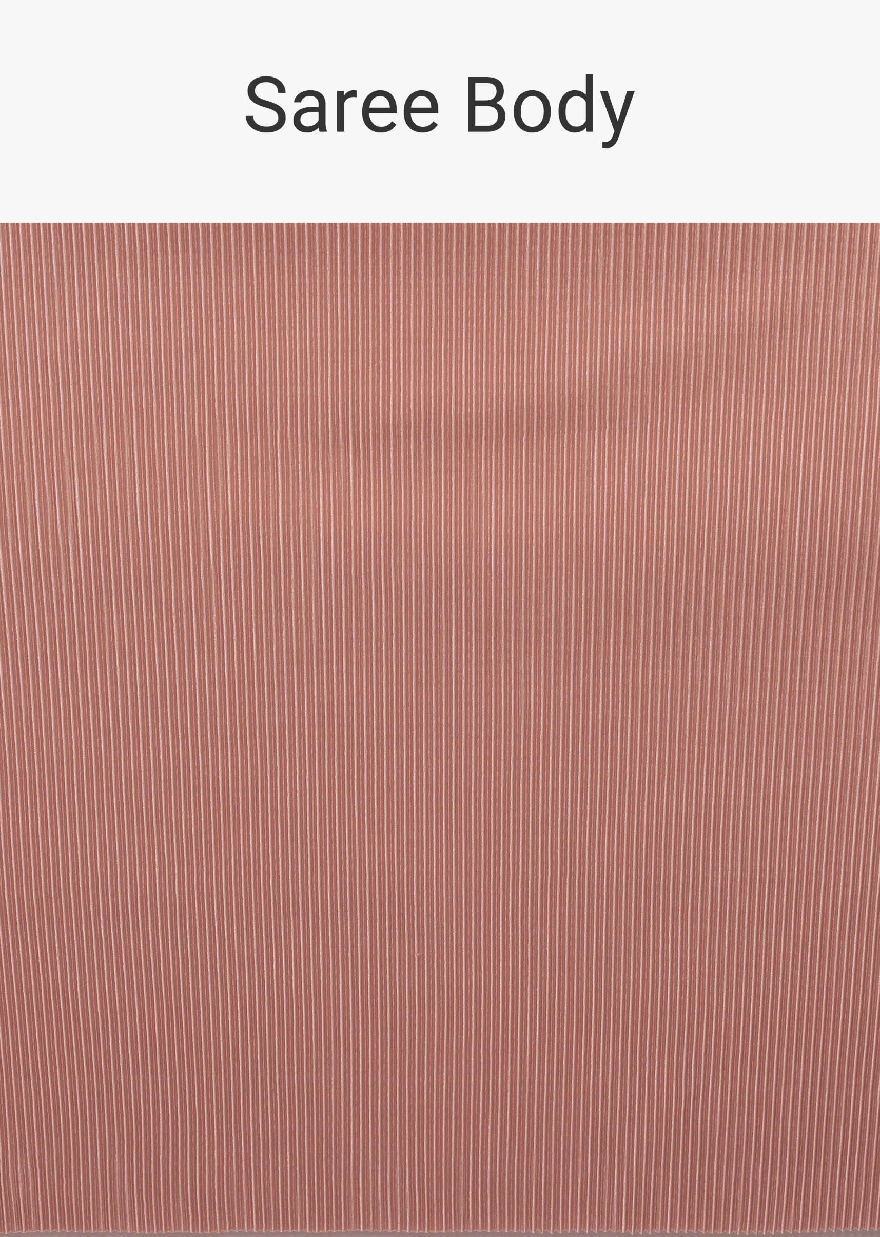 Peach Saree With A Crop Top Crafted In Net With Sequins Embroidery - Image 6