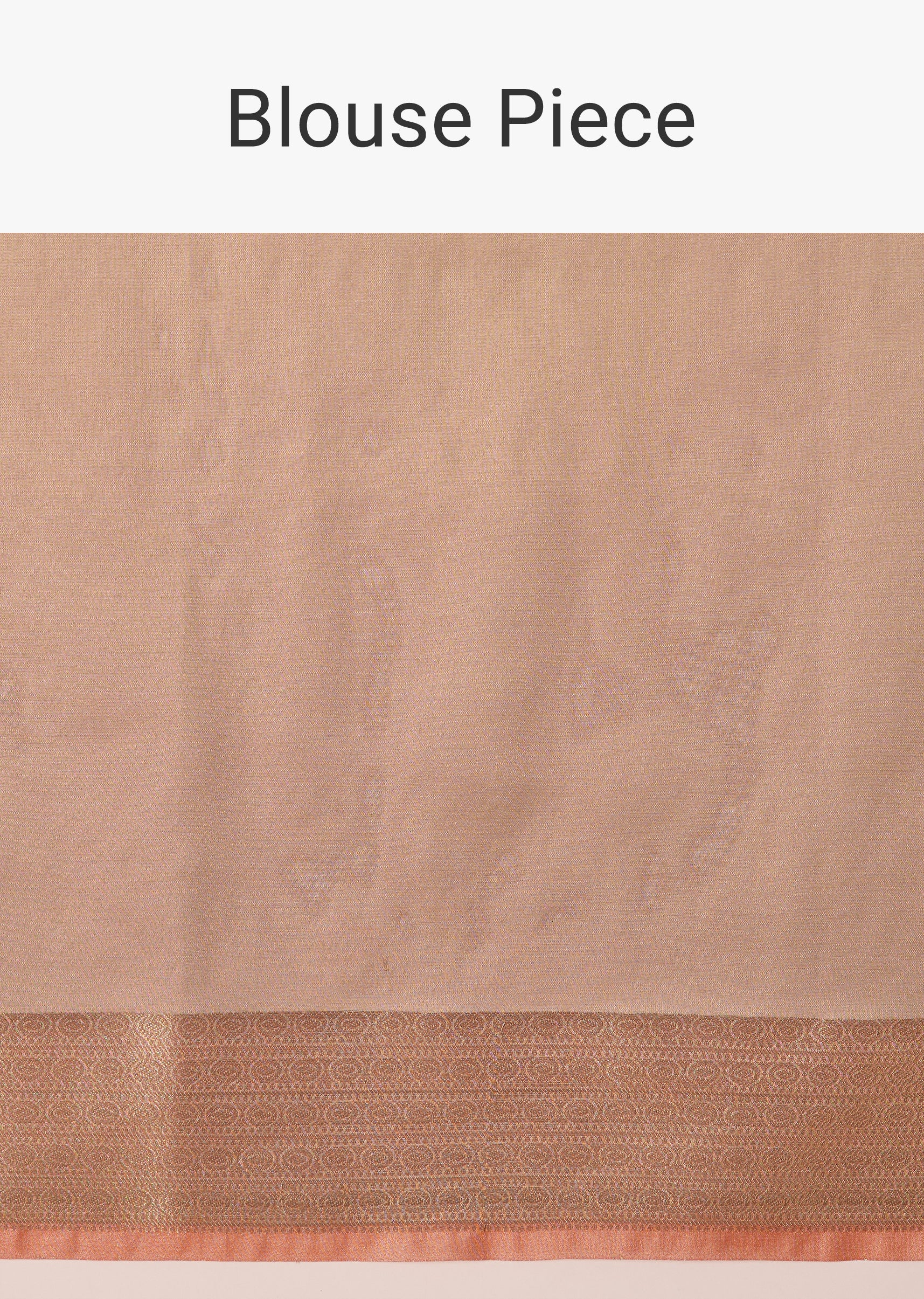 Peach Zari Woven Chanderi Saree With Unstitched Blouse - Image 10