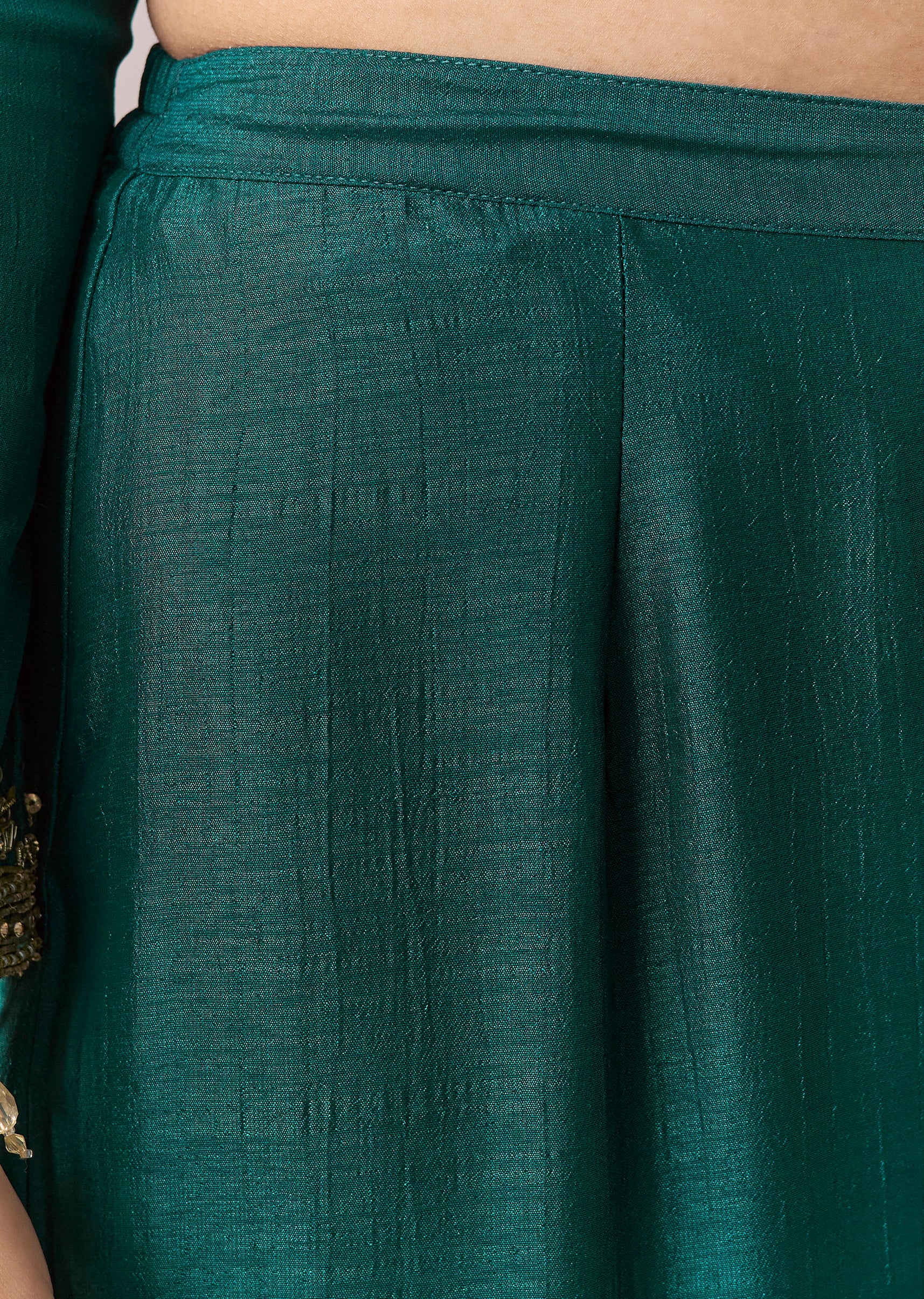 Peacock Blue Zardosi Sharara Suit Set With Dupatta - Image 6