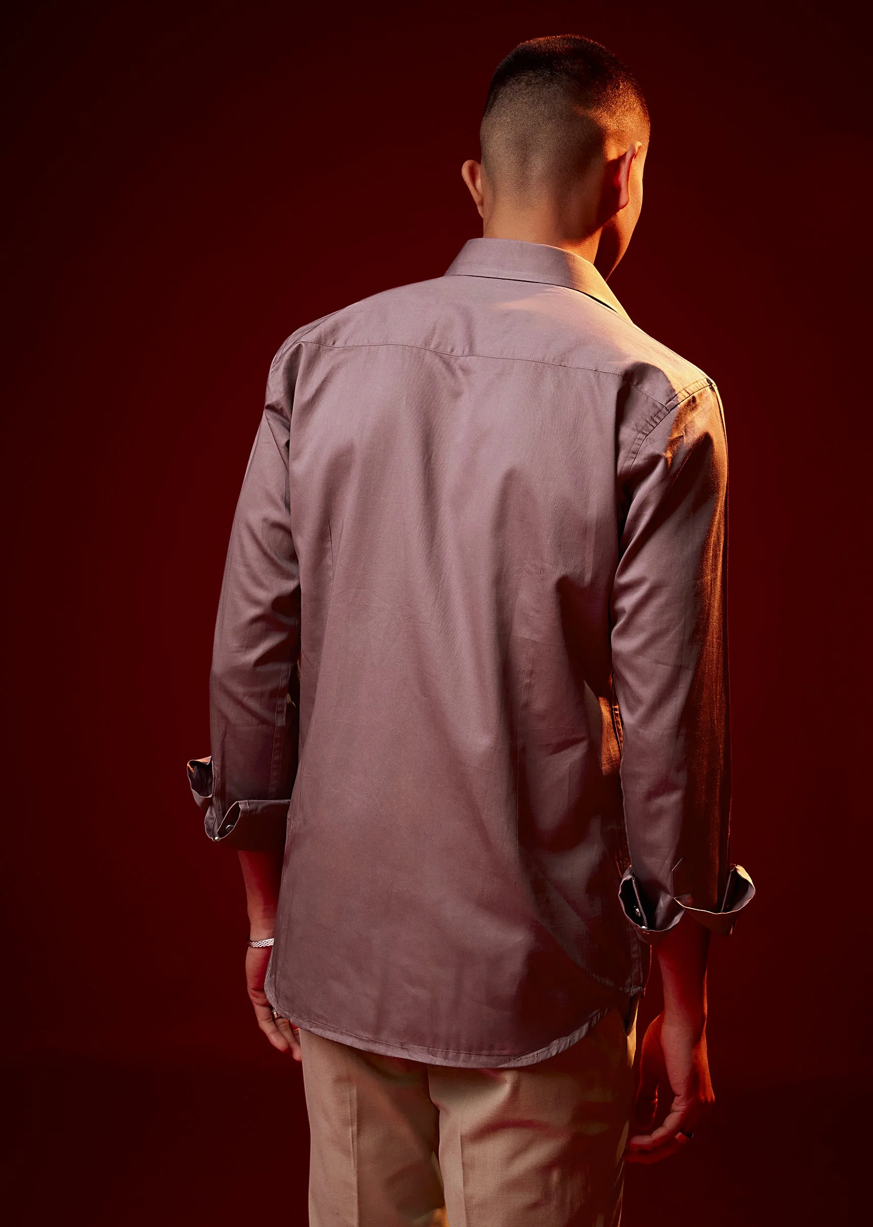 Pink Embroidered Silk Blend Mandarin Collar Shirt - Image 5
