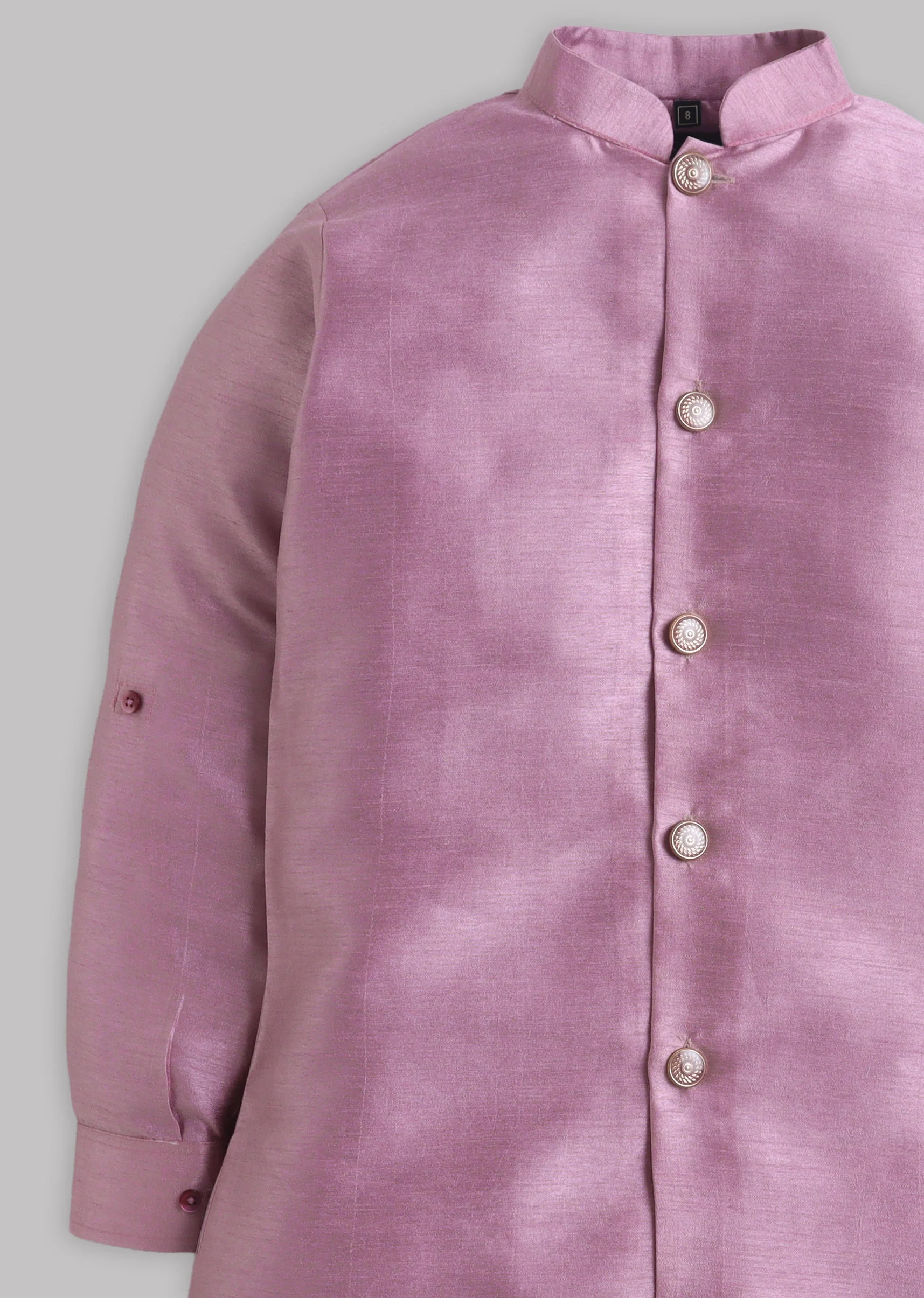 Pink Floral Nehru Jacket Set - Image 5
