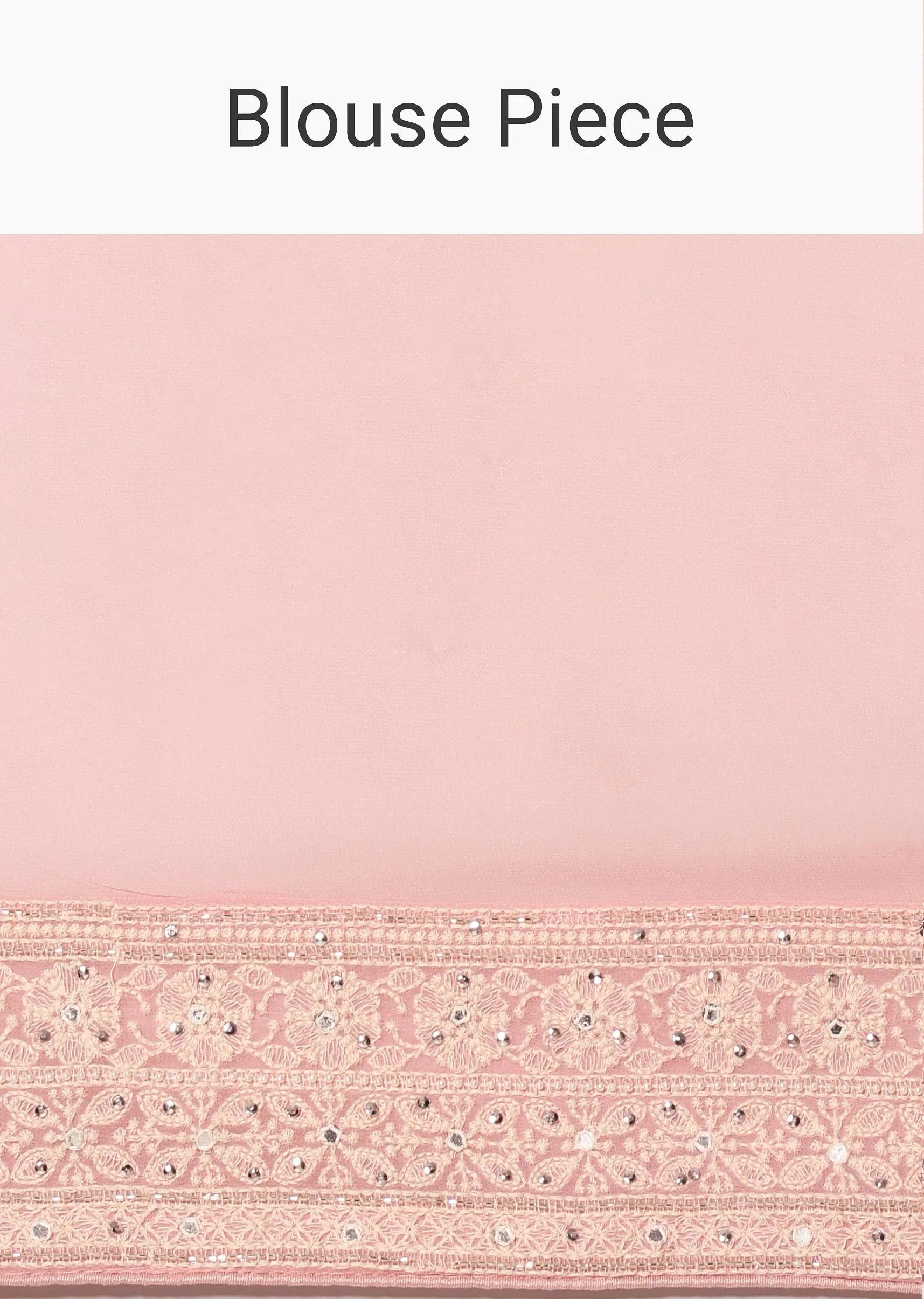 Pink Lucknowi Chikankari Saree With Sequin Embellishments - Image 10
