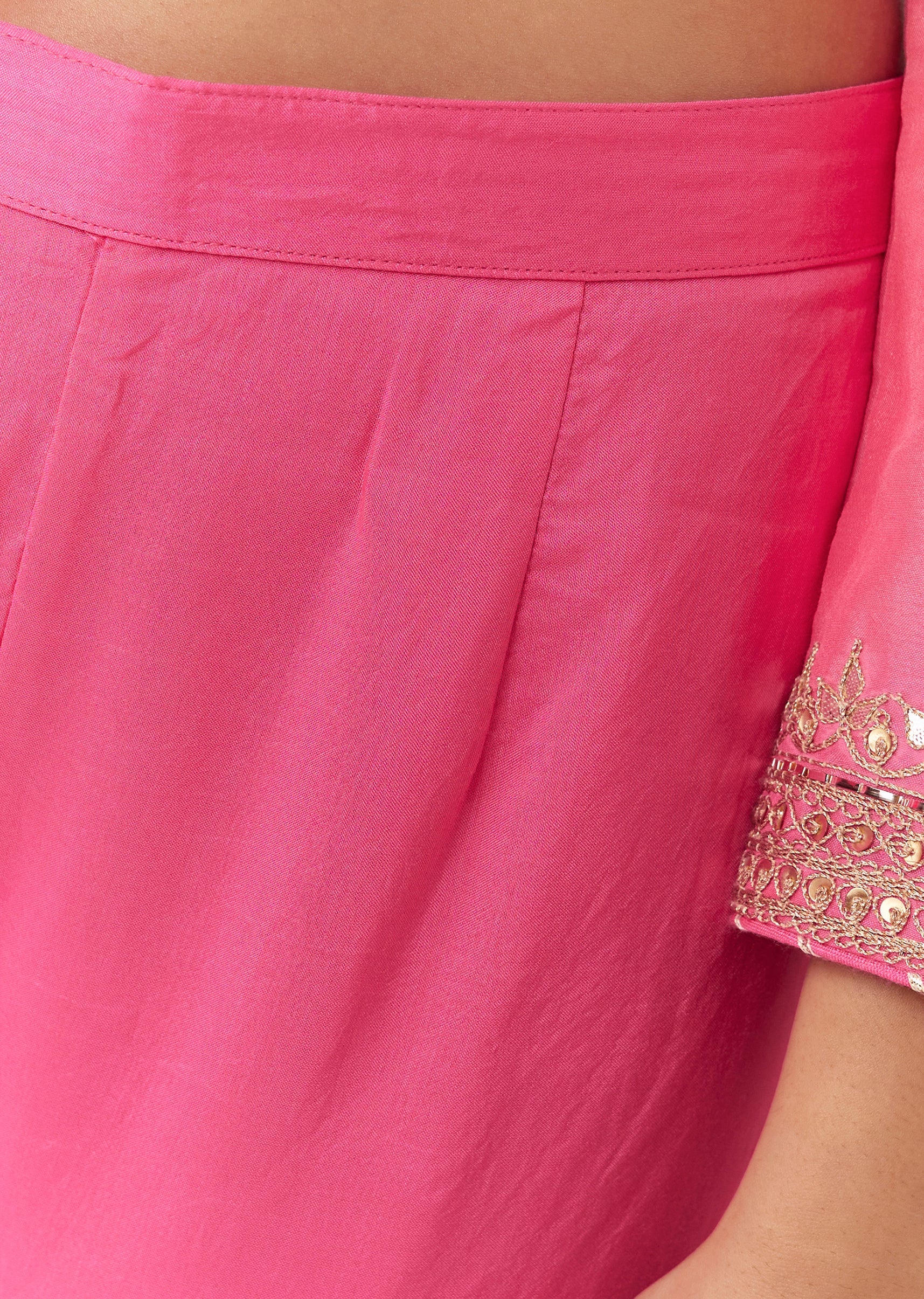 Pink Ombre Sharara Set With Gotta Work And Bandhani Dupatta - Image 6