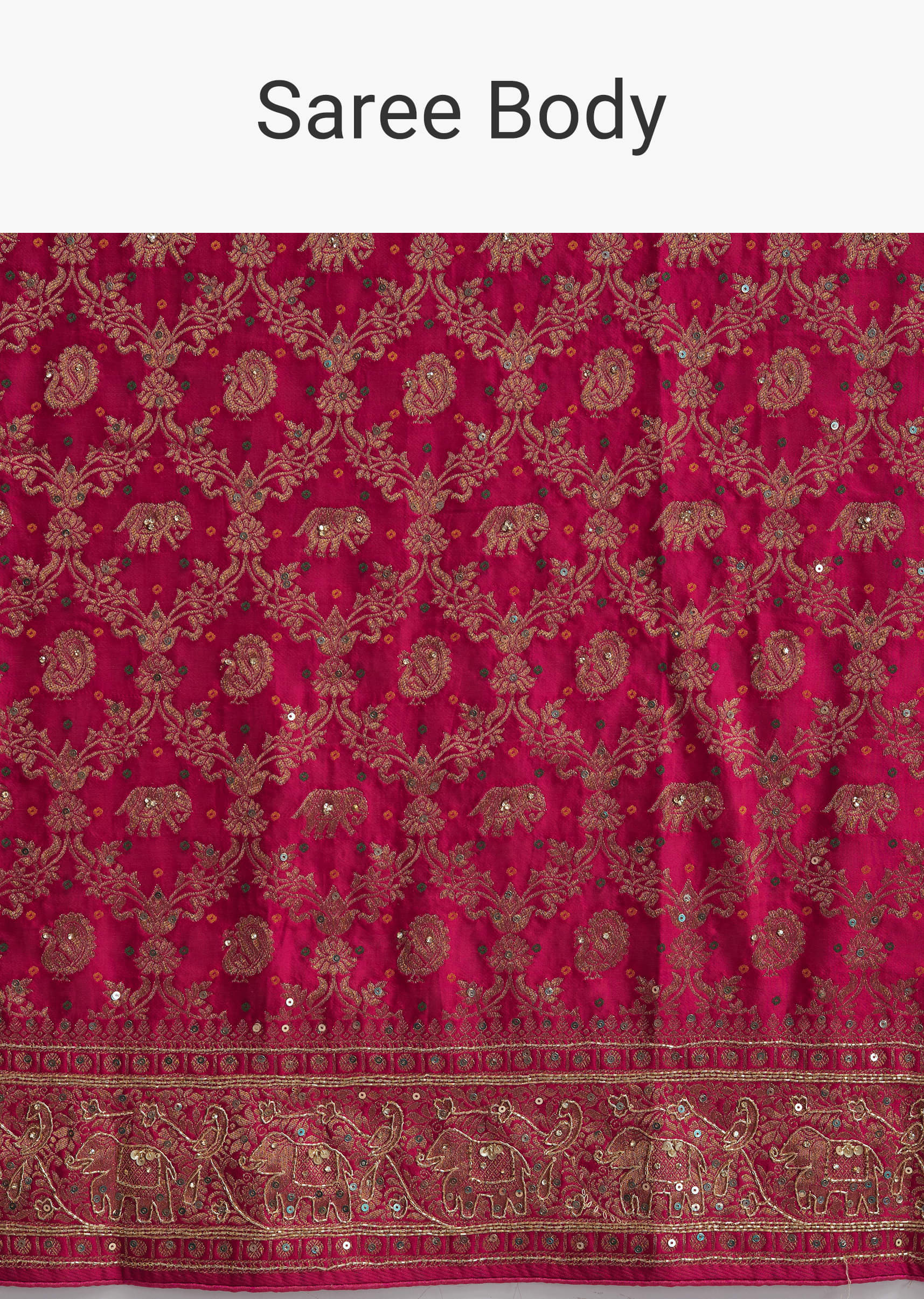 Pink Silk Embroidered Saree With Heavy Hand Embroidery - Image 9
