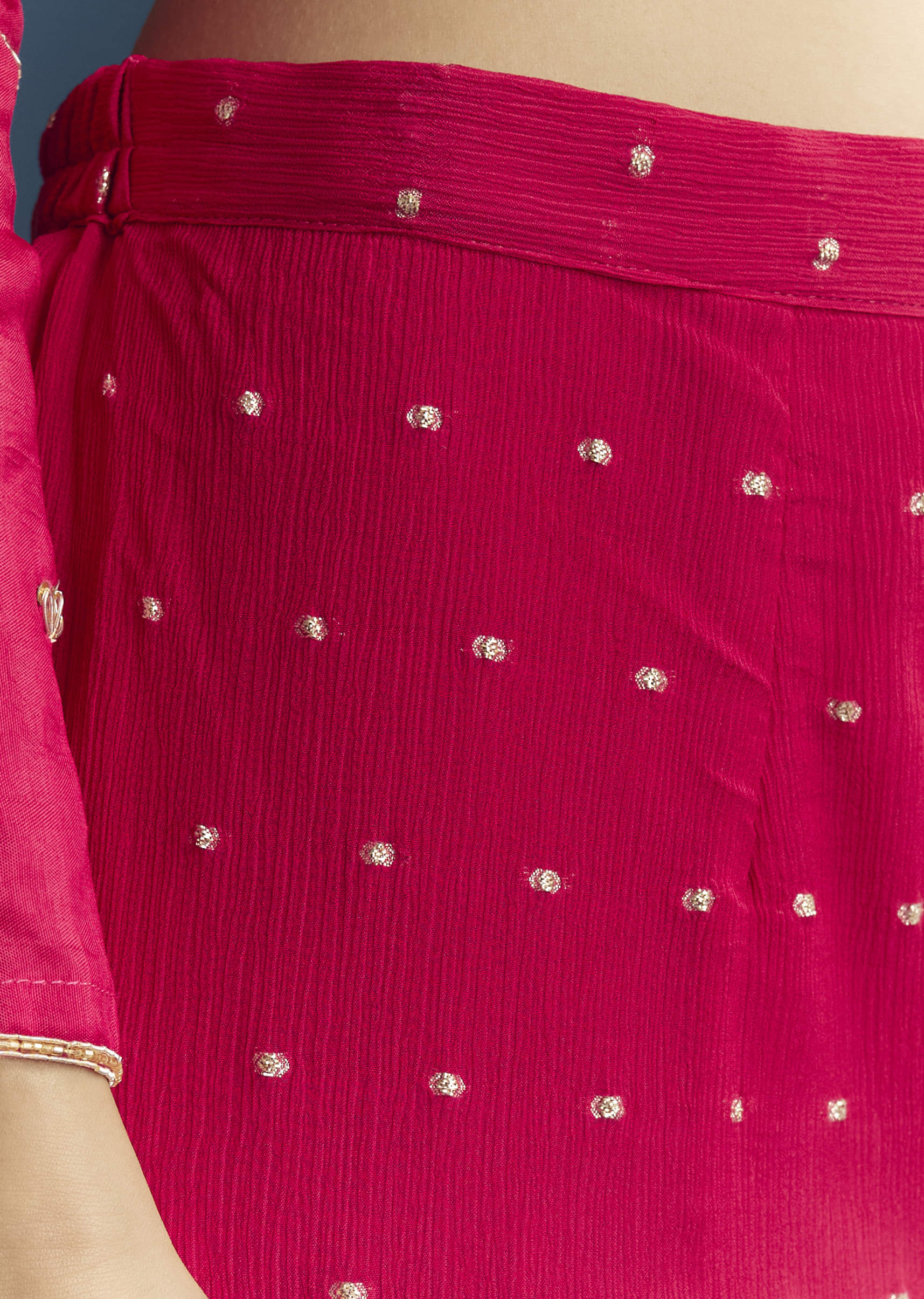 Pink Silk Sharara Suit With Zardosi And Sequins Embroidery - Image 6