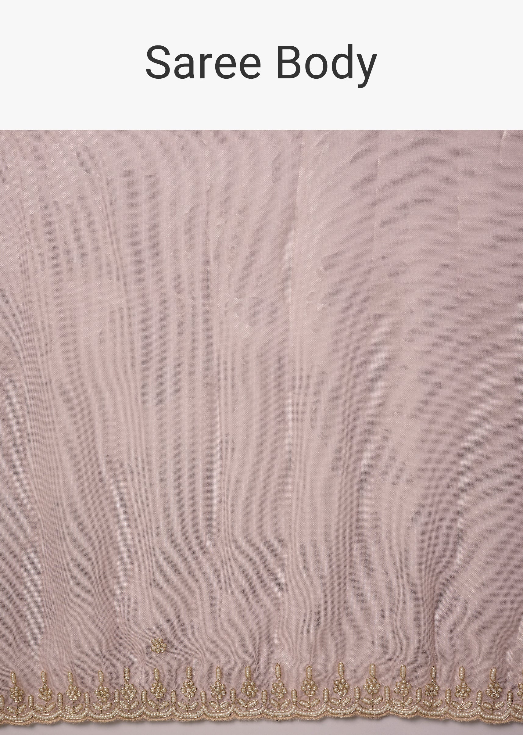 Pink Tissue Moti Embroidered Saree with Unstitched Blouse - Image 9