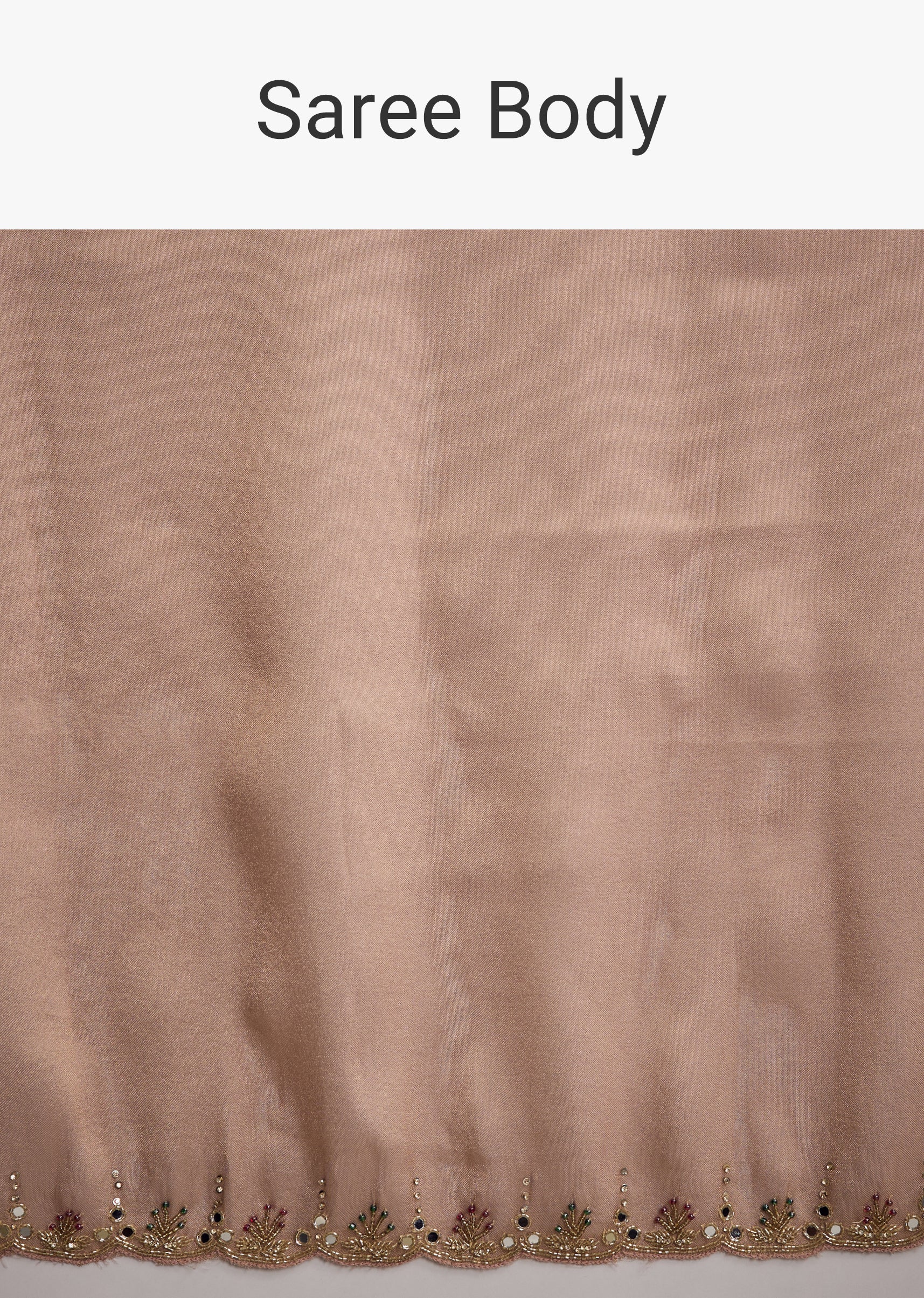 Pink Tissue Saree With Cutdana And Mirror Embroidery - Image 9