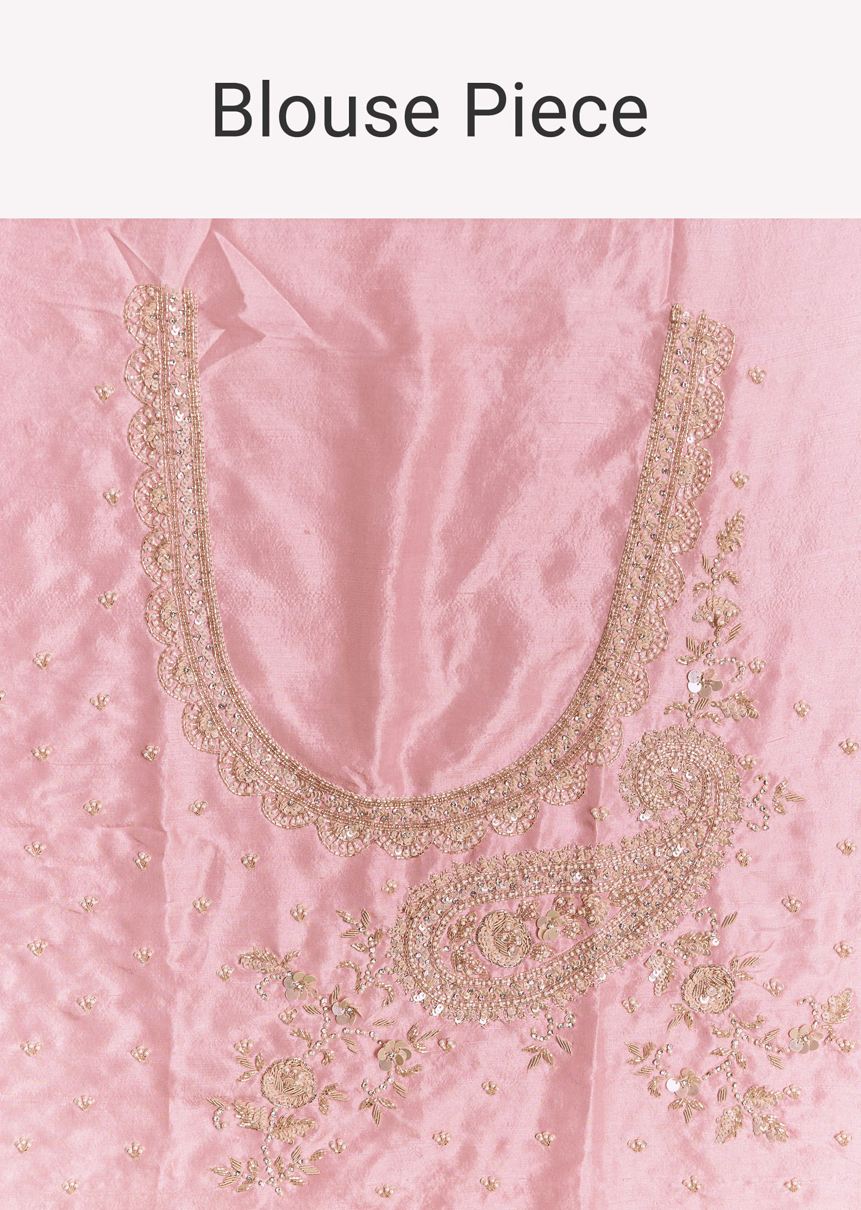 Pink Tissue Saree With Zardosi Moti And Cutdana Blouse - Image 10